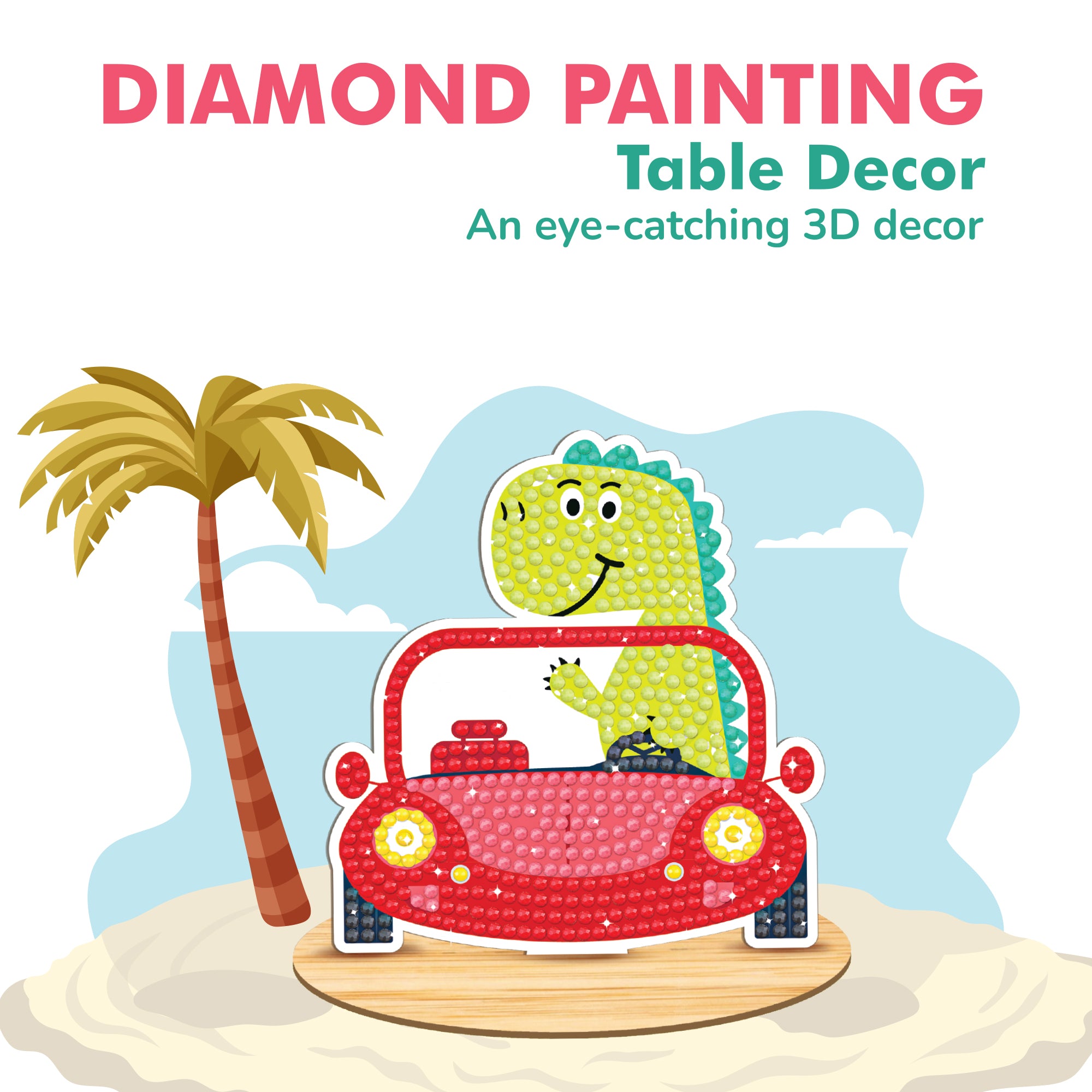 Diamond Painting Table Decor Dino 10.6 X 11cm 1pc Box