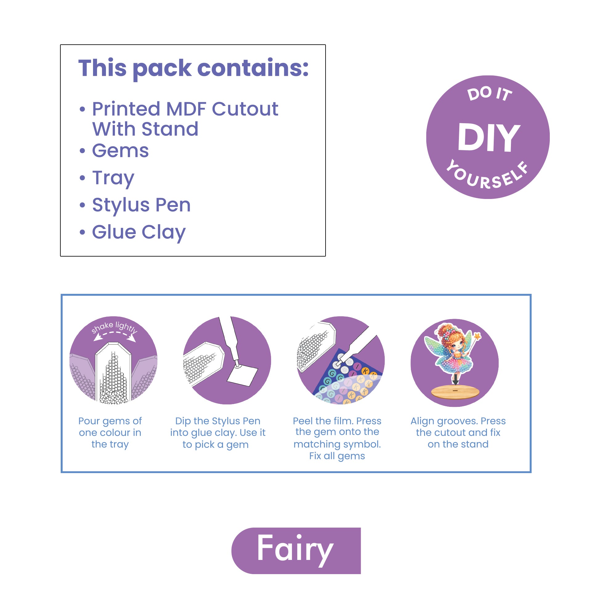 Diamond Painting Table Decor Fairy 10.5 X 11.2cm 1pc Box