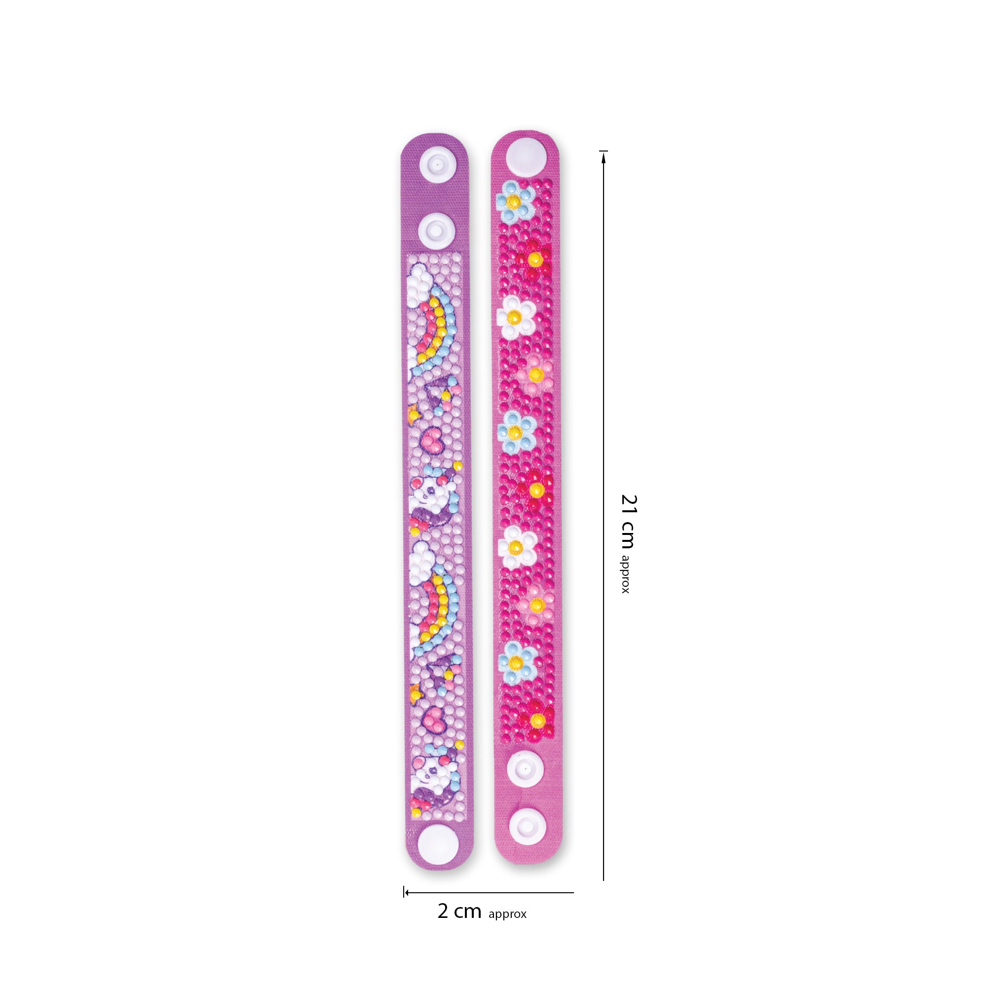 Diamond Art Bracelets 2 X 20.5 cm 2pc Box