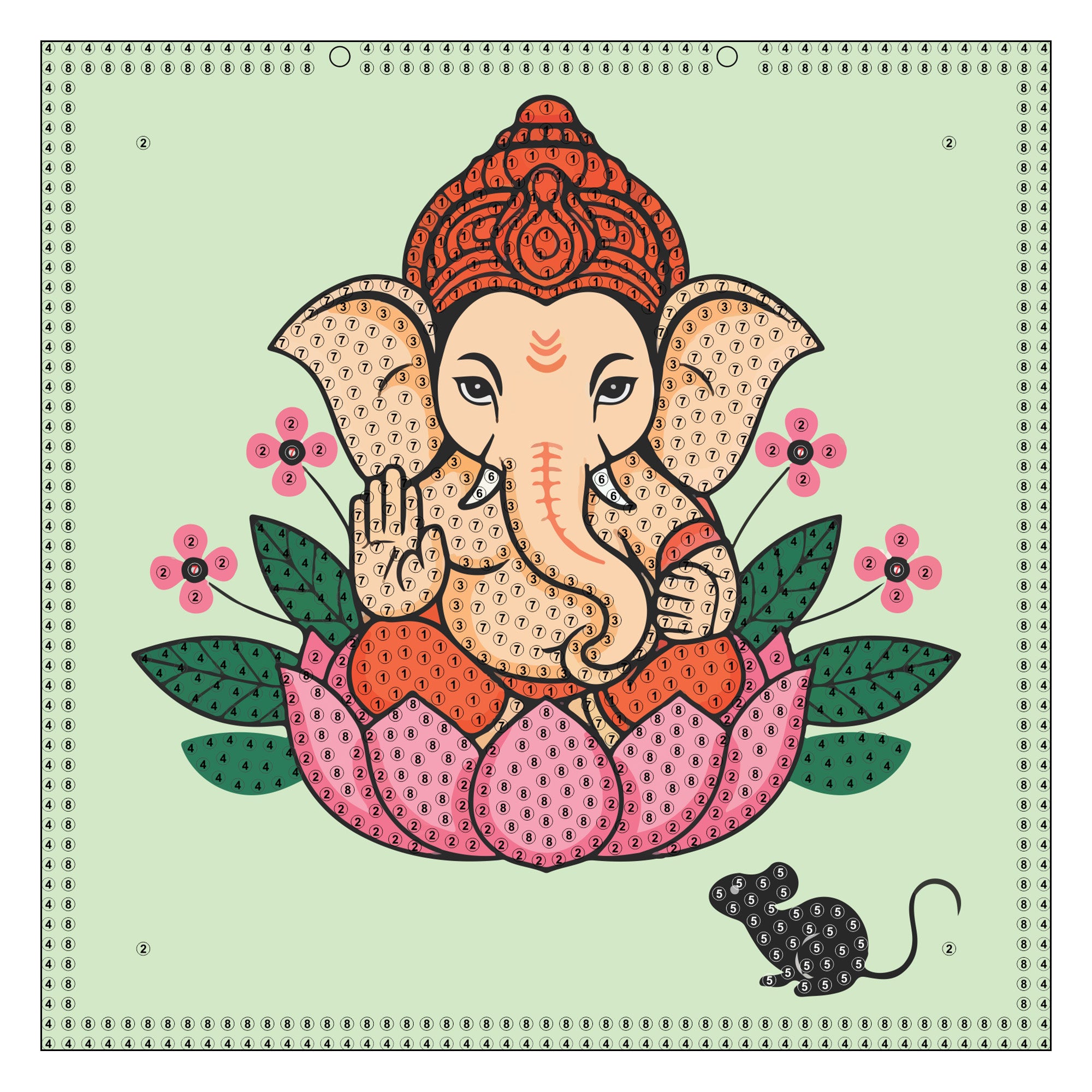 DIY Diamond Painting Kit Ganesha 6 X 6inch 1 Box