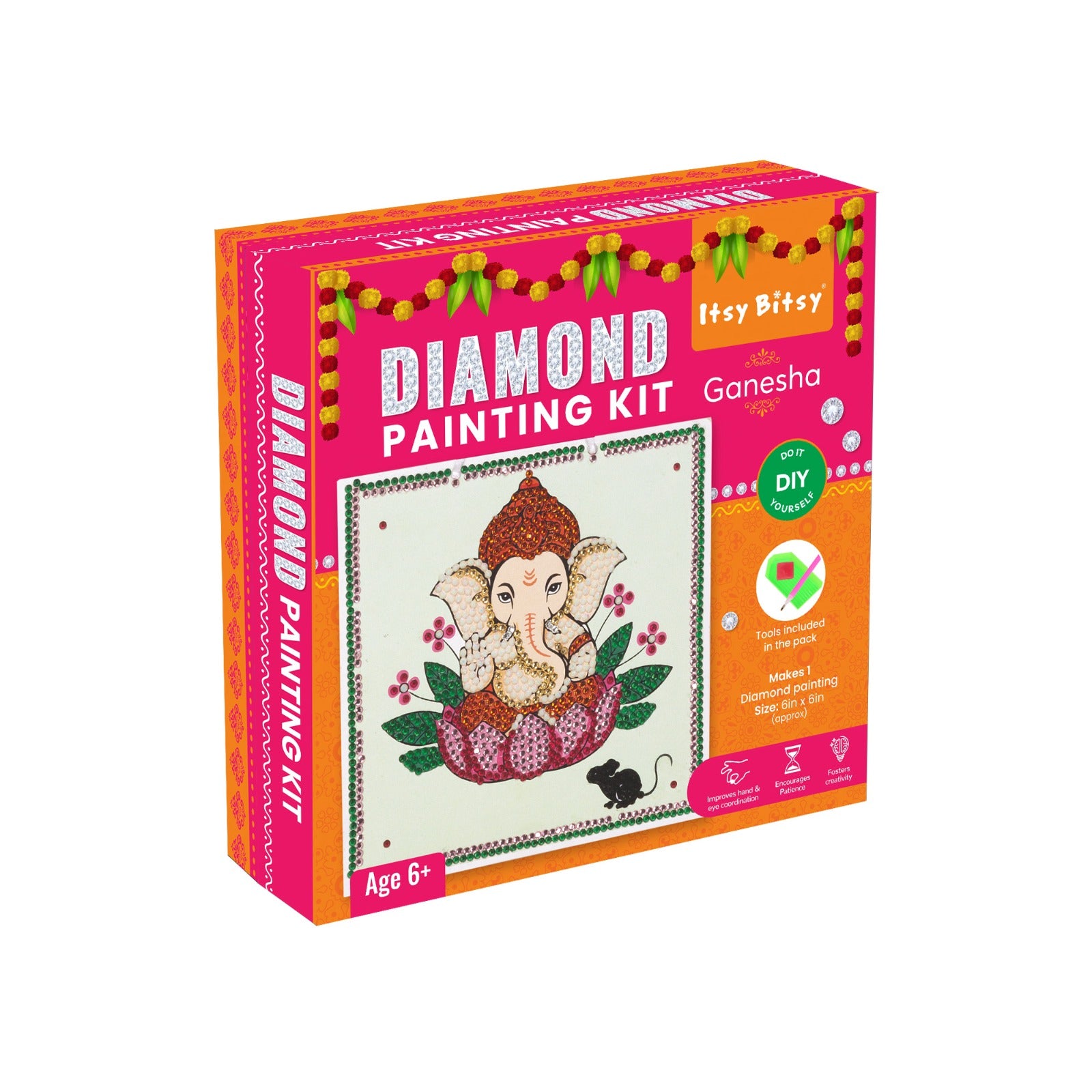 DIY Diamond Painting Kit Ganesha 6 X 6inch 1 Box