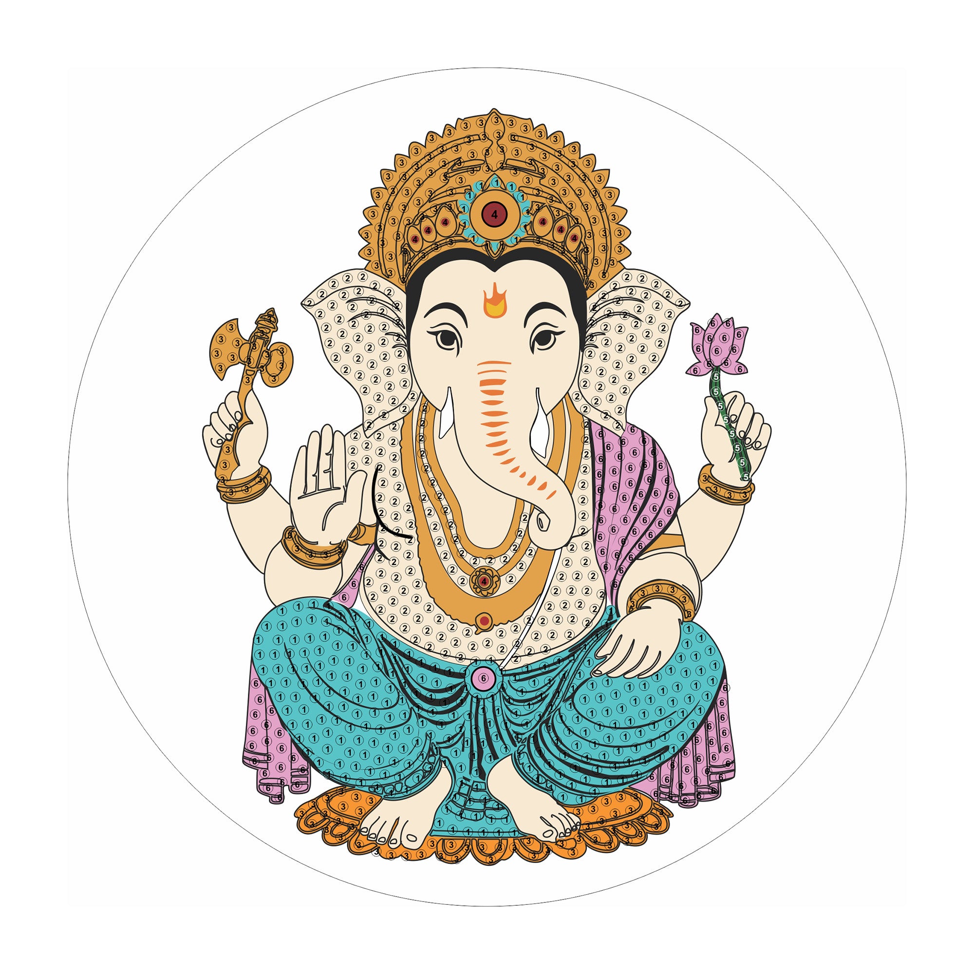 DIY Diamond Resin Decor Kit Ganesha 8 X 8inch 1 Box