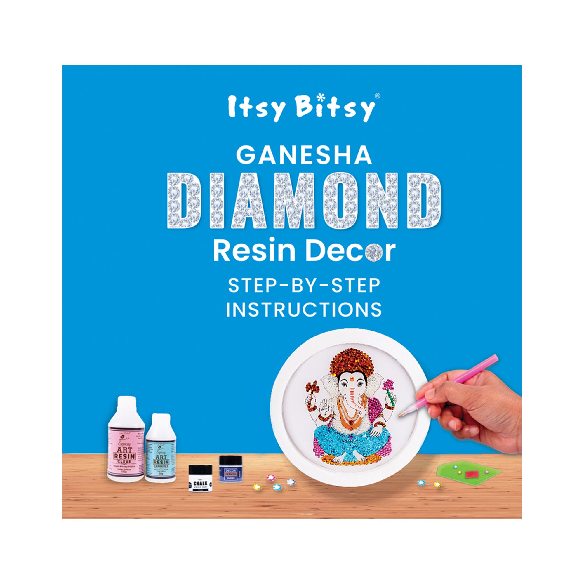DIY Diamond Resin Decor Kit Ganesha 8 X 8inch 1 Box