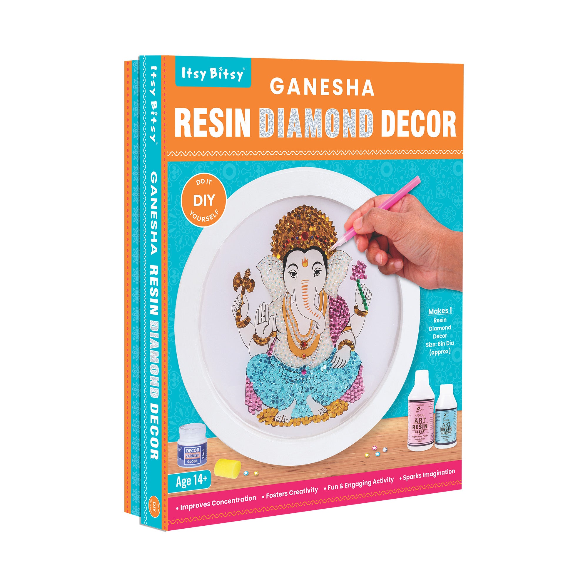 DIY Diamond Resin Decor Kit Ganesha 8 X 8inch 1 Box