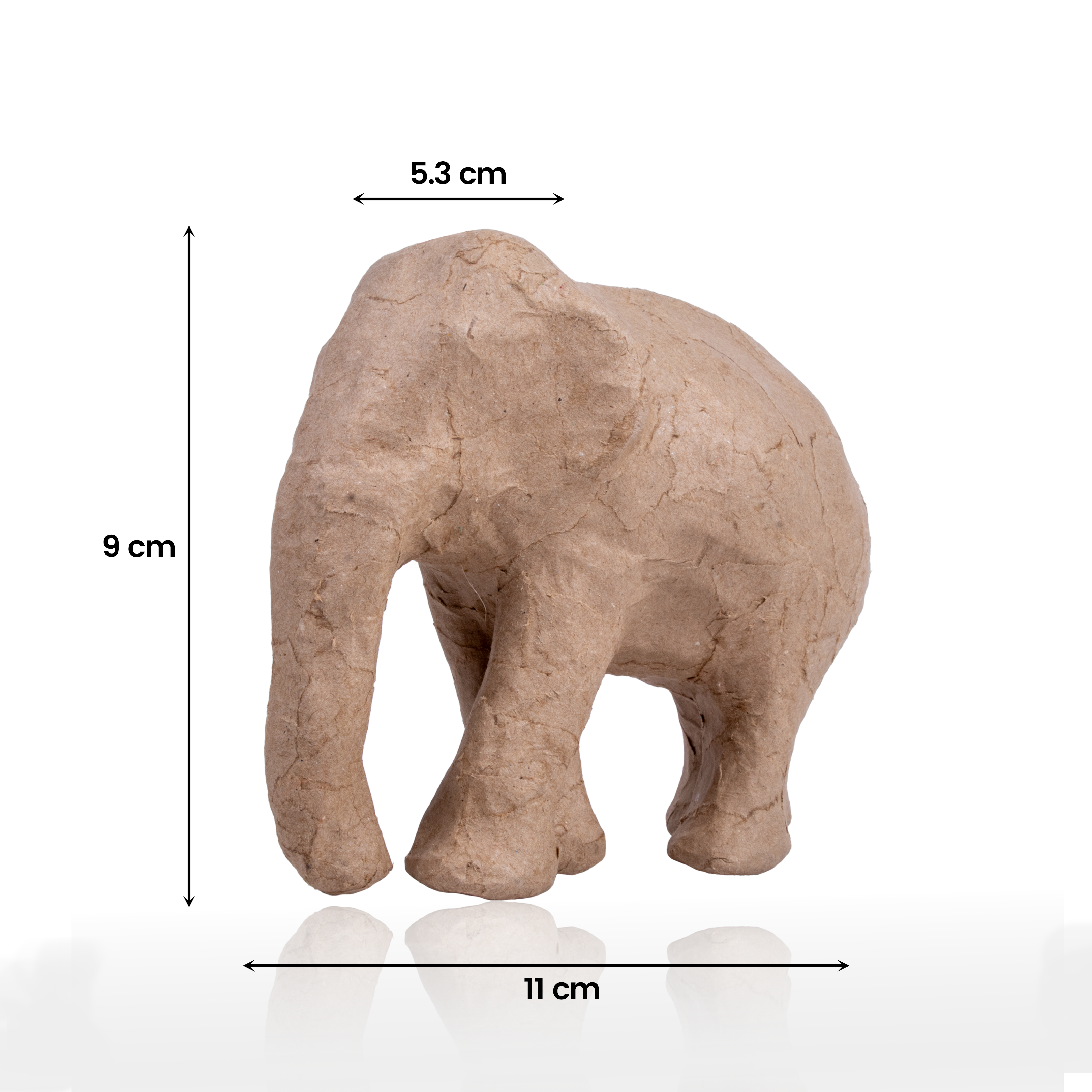 Paper Mache Elephant Small Approx L11 X W5.3 X H9Cm 1Pc