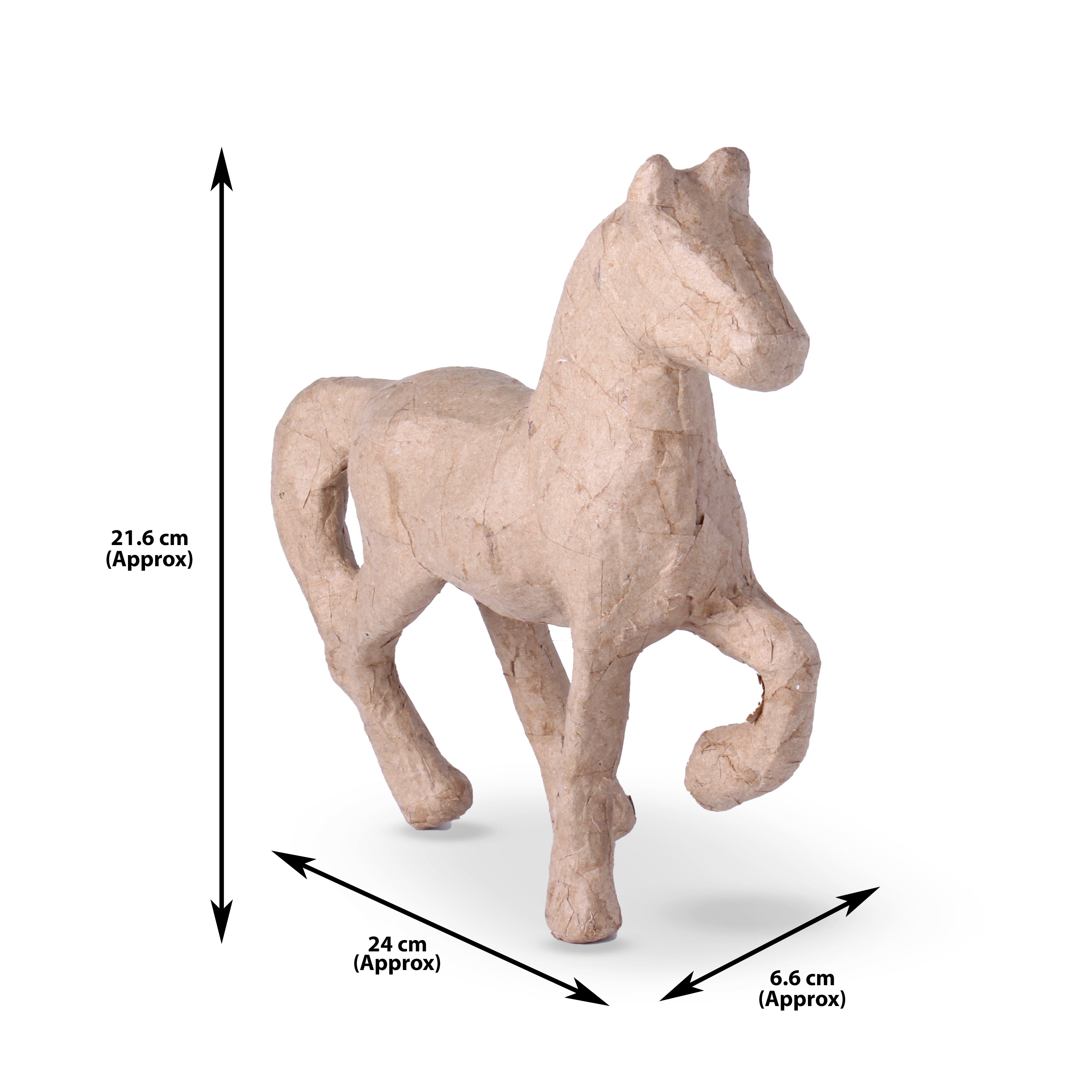 Paper Mache Walking Horse Approx L24 X W6.6 X H21.6cm 1pc