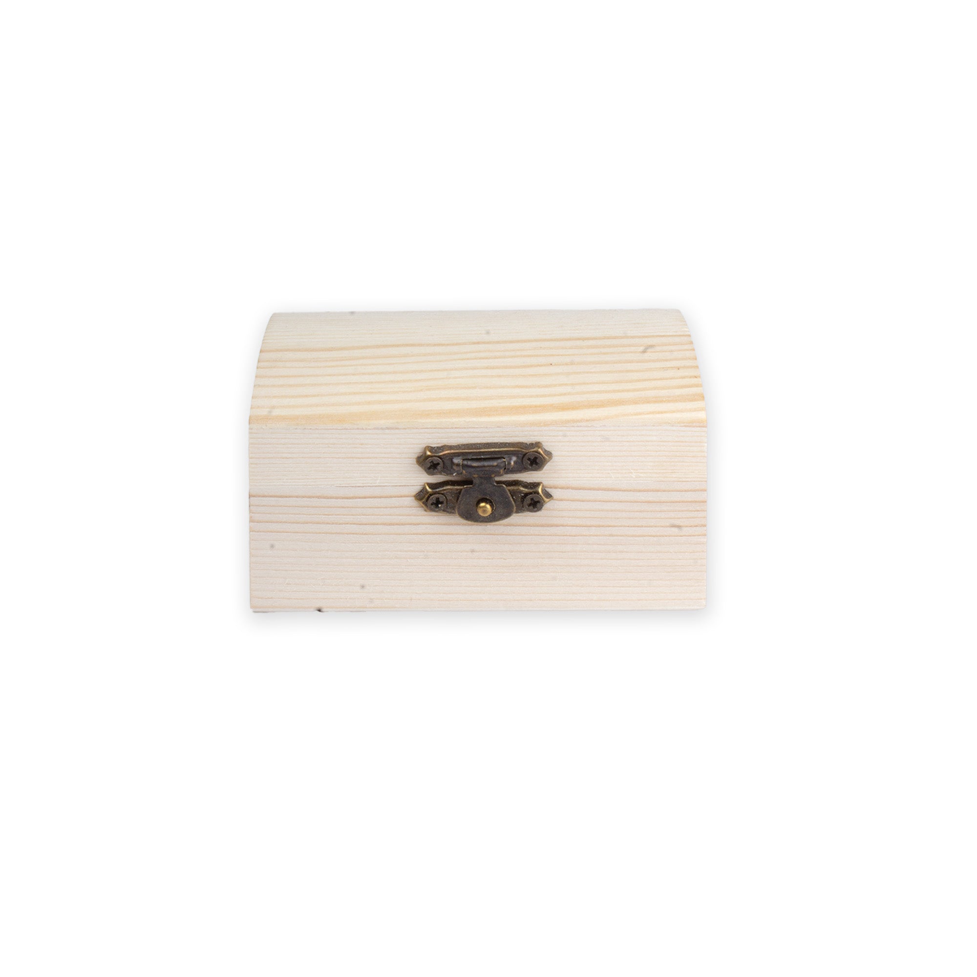 Pinewood Box with Metal Latch Rectangular L3.5 x W2.2 x H1.7 1pc