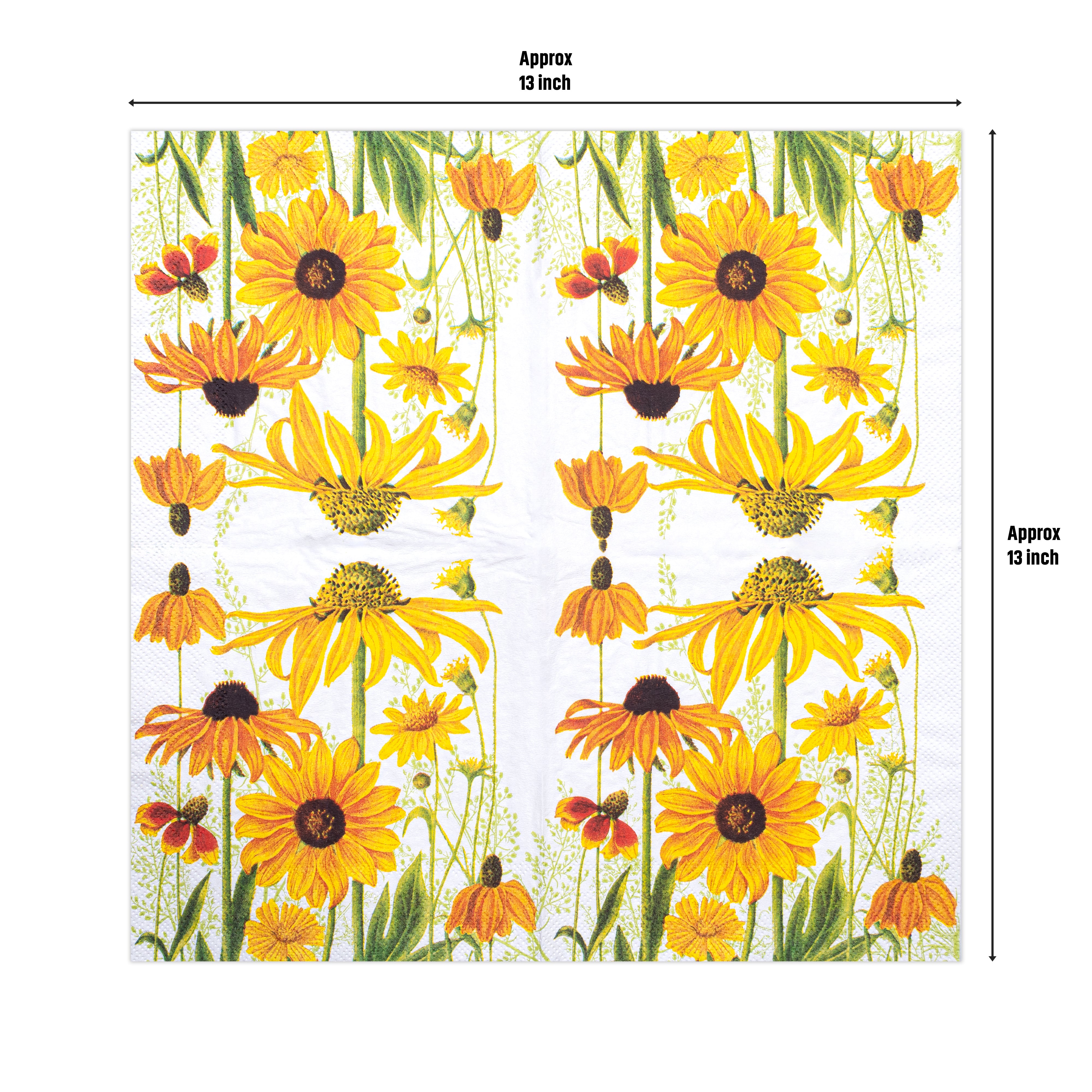 Decoupage Napkin Wild Daisies 13 X 13inch 3PLY 1pc