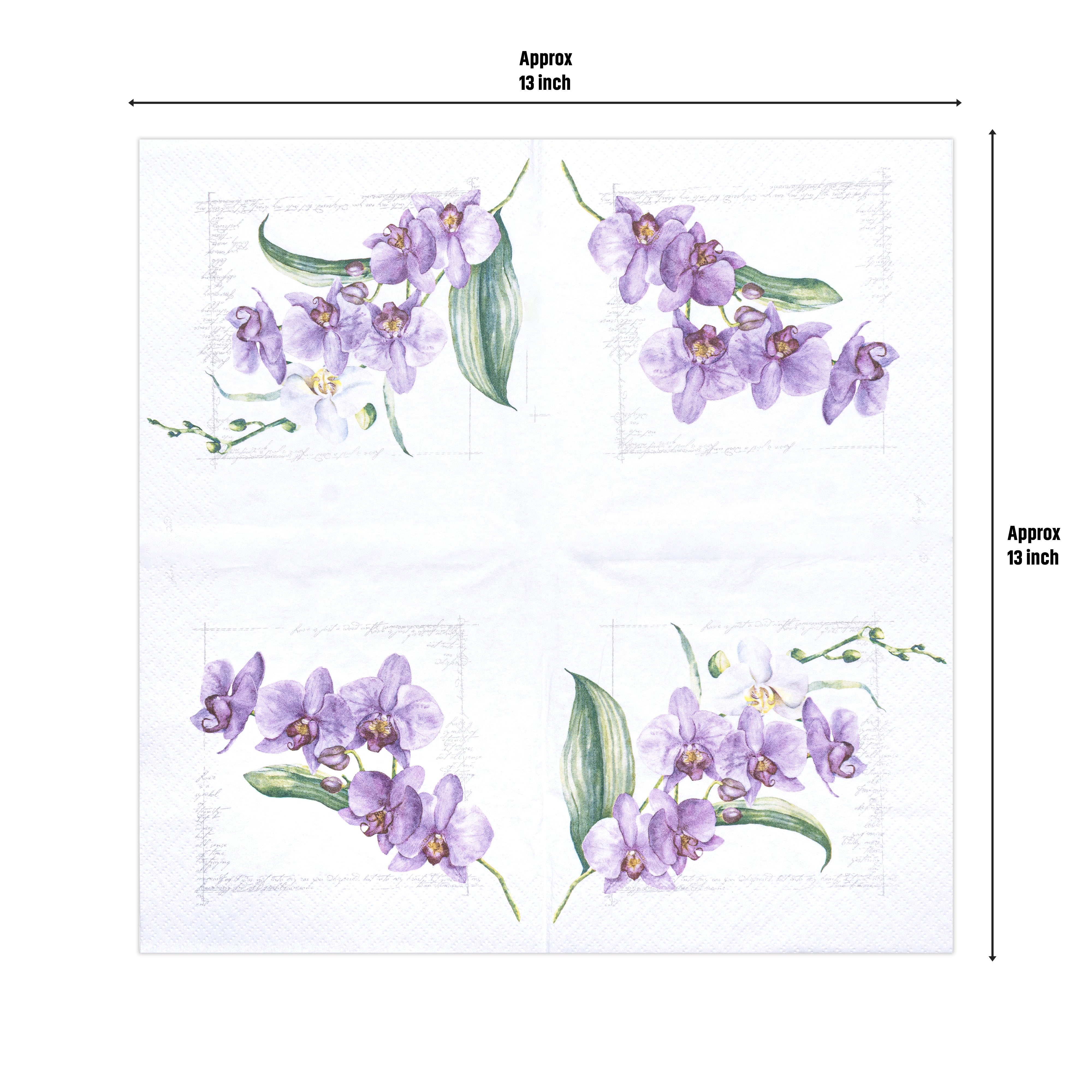 Decoupage Napkin Lavender Orchid 13 X 13inch 3PLY 1pc