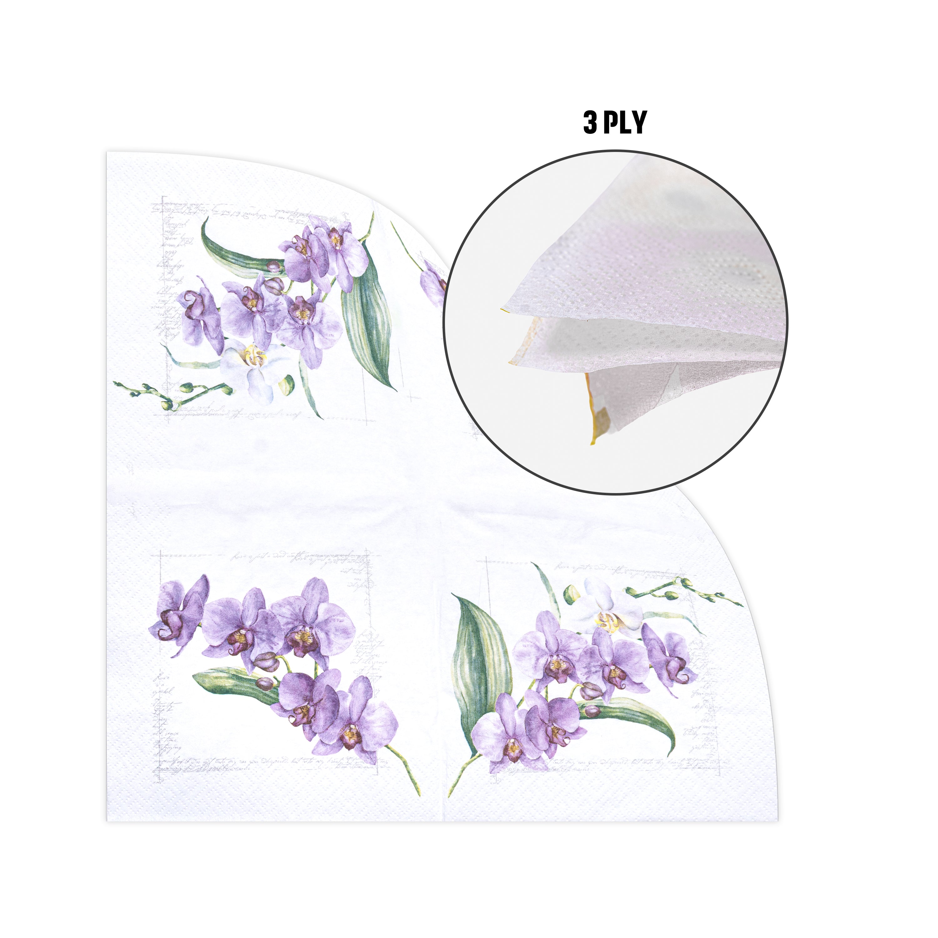 Decoupage Napkin Lavender Orchid 13 X 13inch 3PLY 1pc