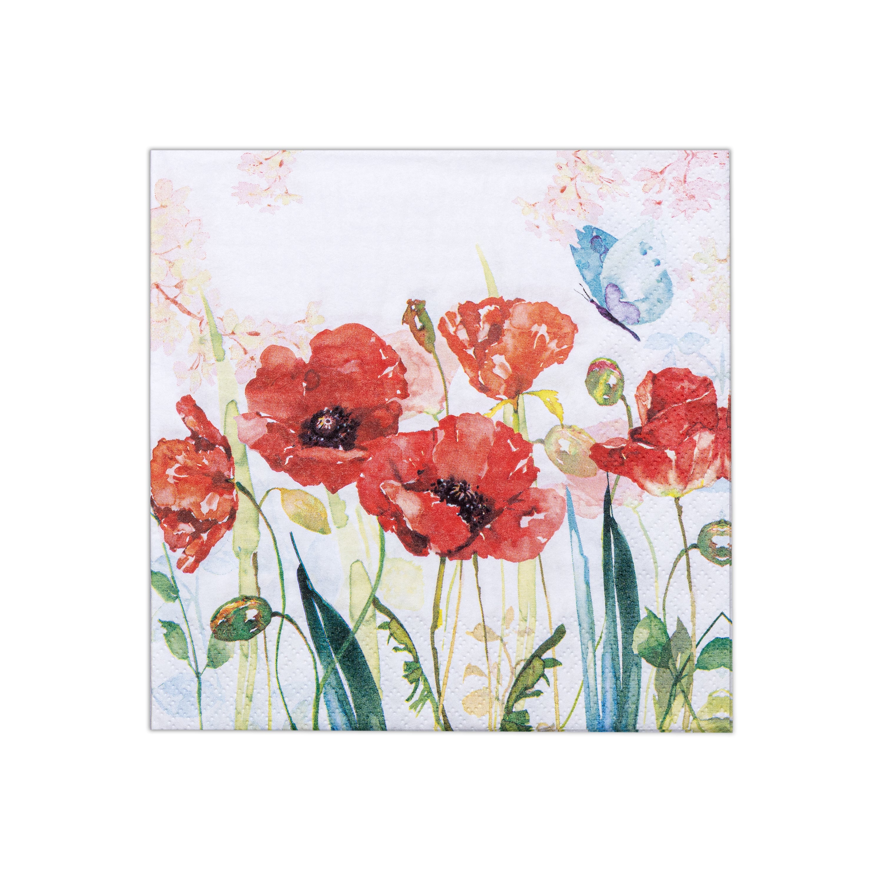Decoupage Napkin Poppy Blossom 13 X 13inch 3PLY 1pc