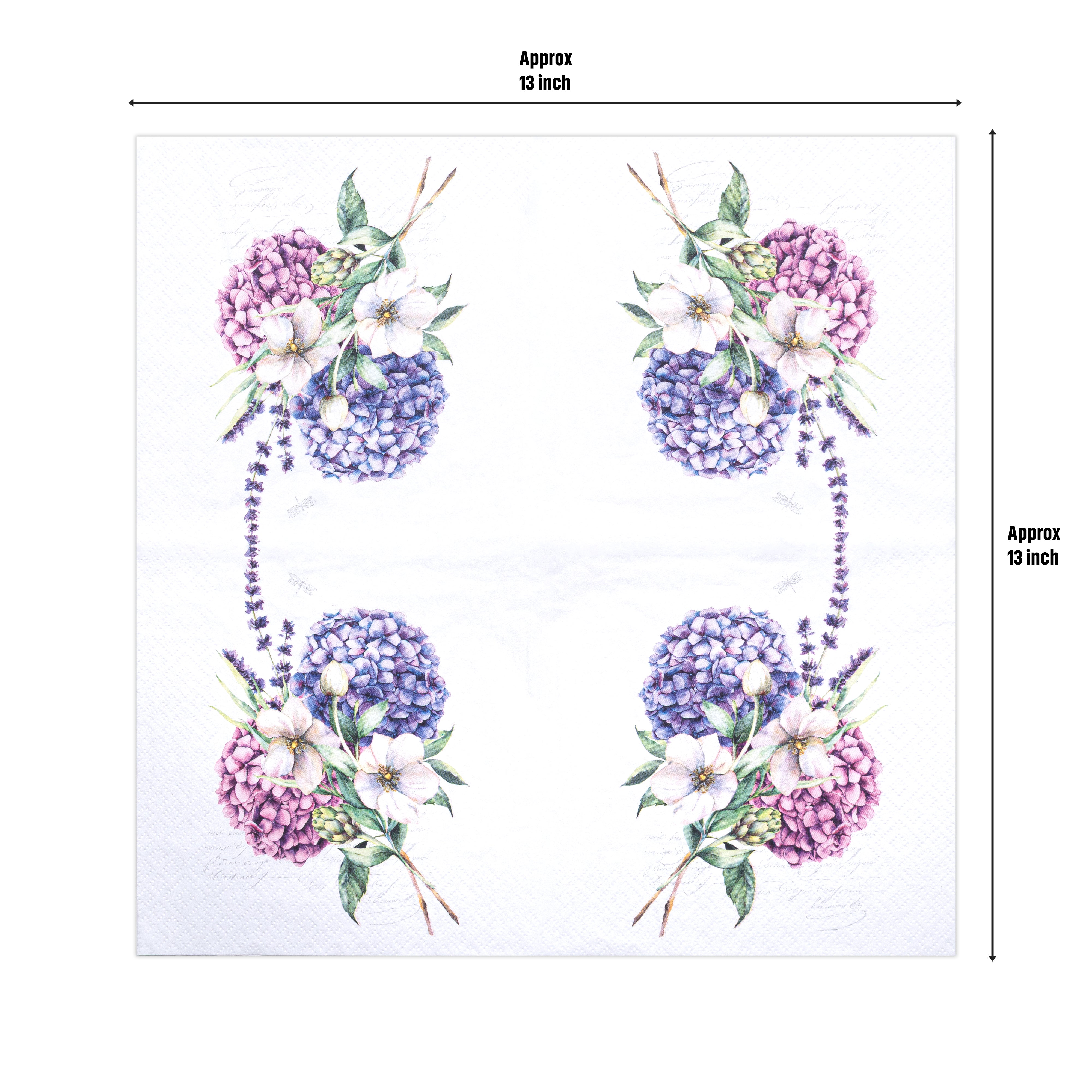 Decoupage Napkin Hydrangea Bouquet 13 X 13inch 3PLY 1pc