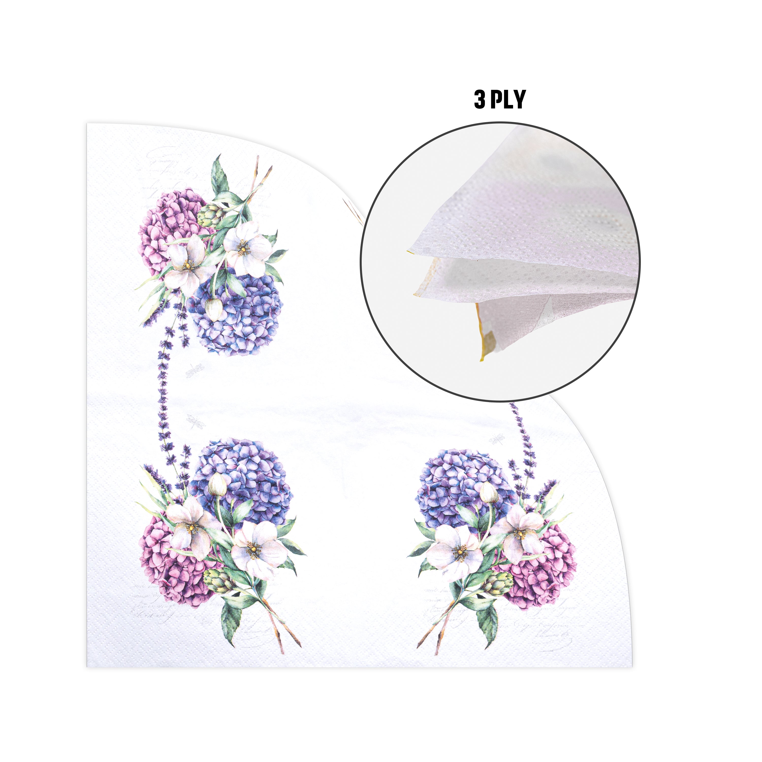 Decoupage Napkin Hydrangea Bouquet 13 X 13inch 3PLY 1pc