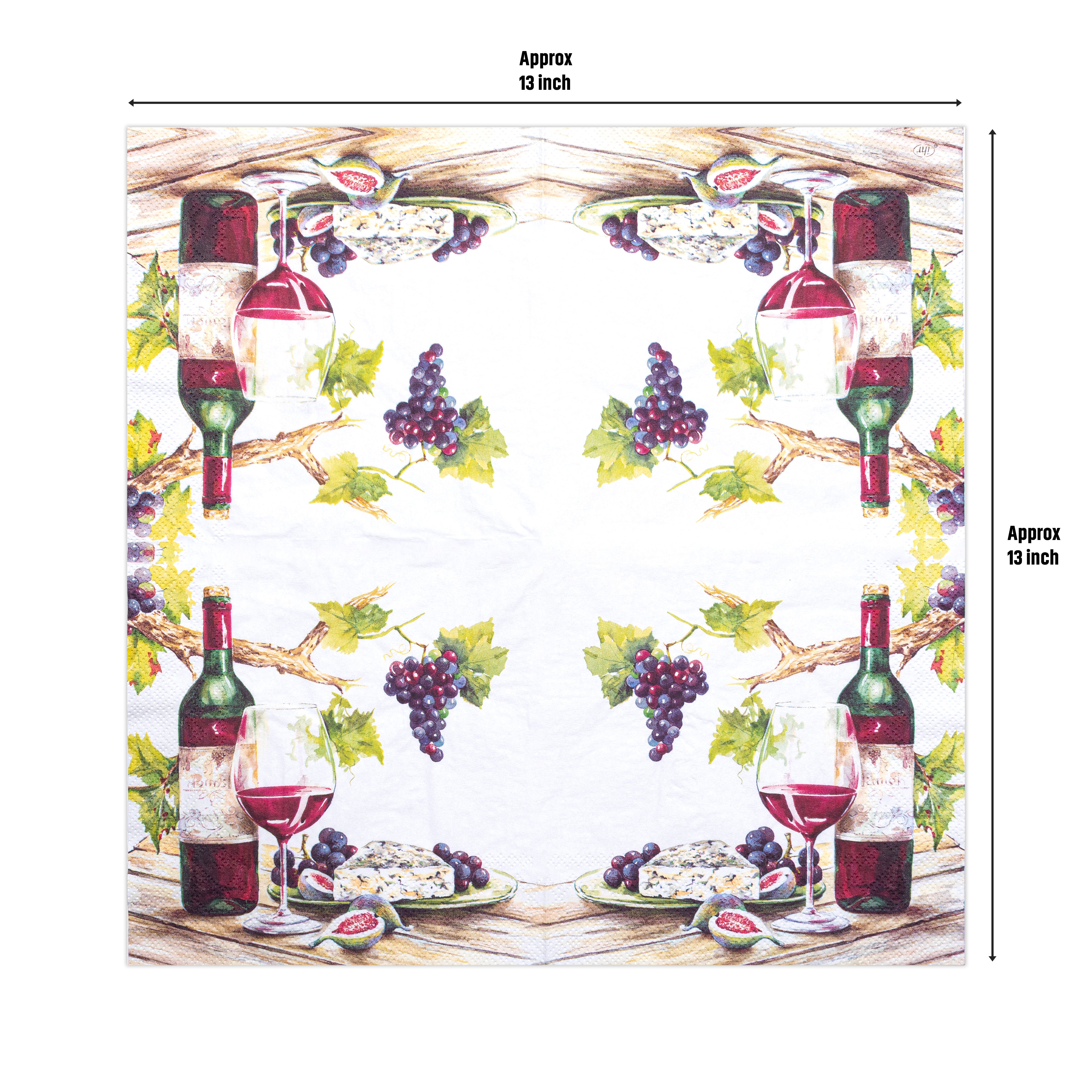 Decoupage Napkin Wine Delight 13 X 13inch 3PLY 1pc