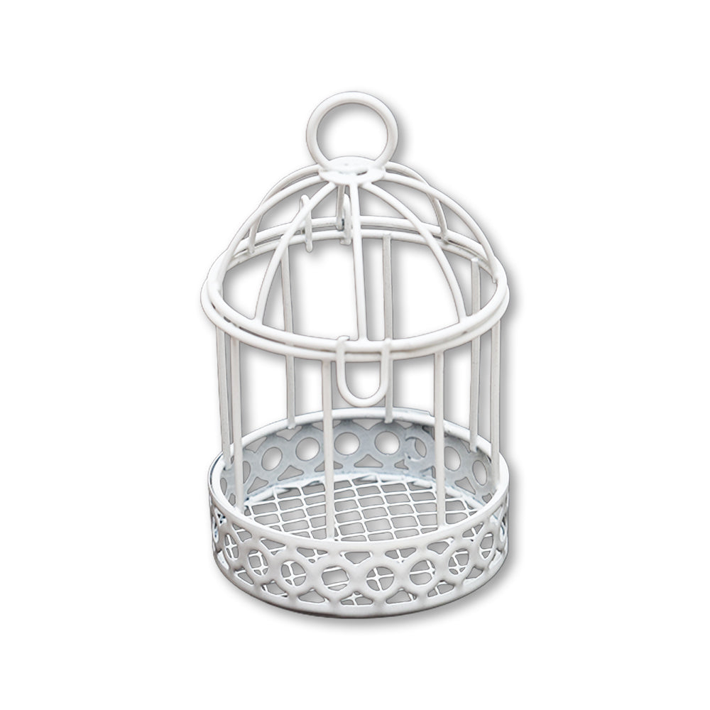 Mini Metal Wire Bird Cage White L5.5 X W9Cm 1 Pc