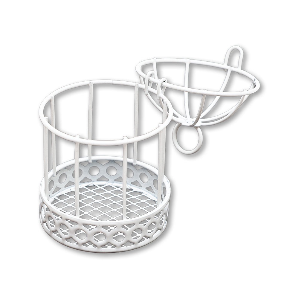 Mini Metal Wire Bird Cage White L5.5 X W9Cm 1 Pc