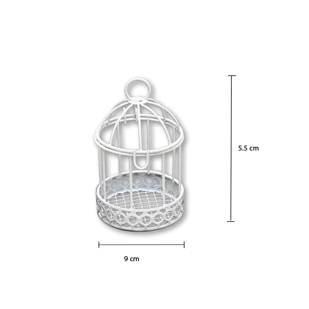 Mini Metal Wire Bird Cage White L5.5 X W9Cm 1 Pc