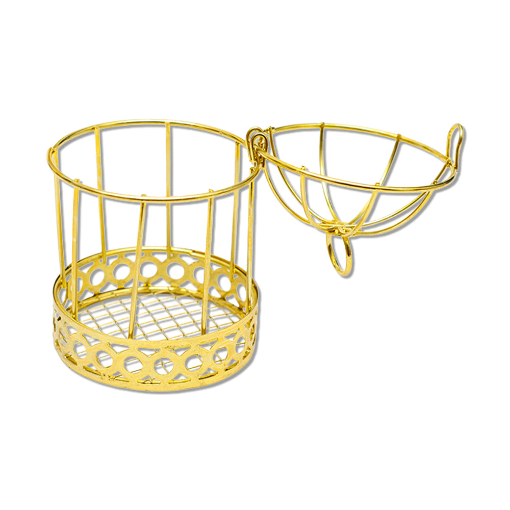Mini Metal Wire Bird Cage Gold L5.5 X W9Cm 1 Pc
