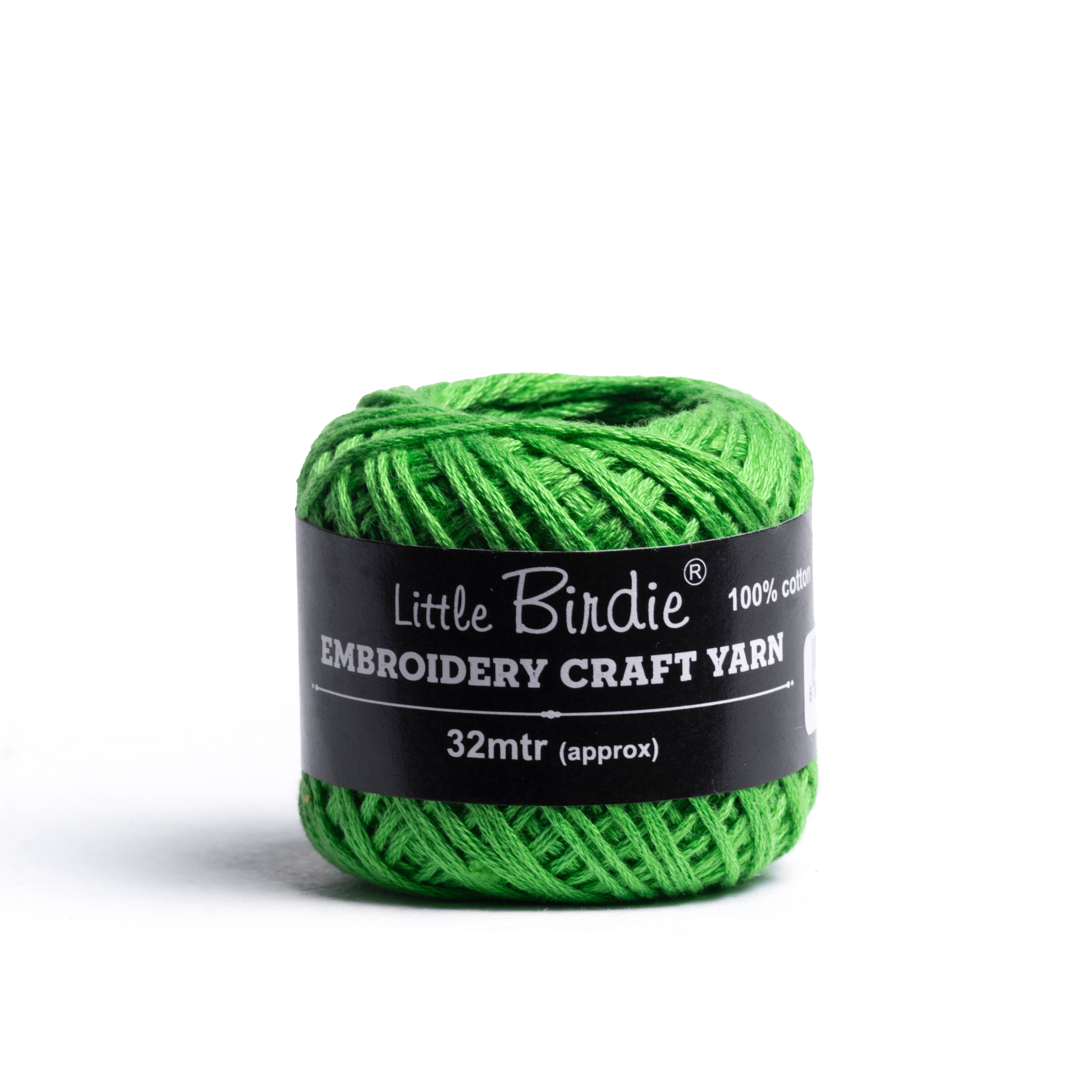 Crochet & Embroidery Thread - Cotton, 6 Ply, Spring Green, Approx. 32m Ball