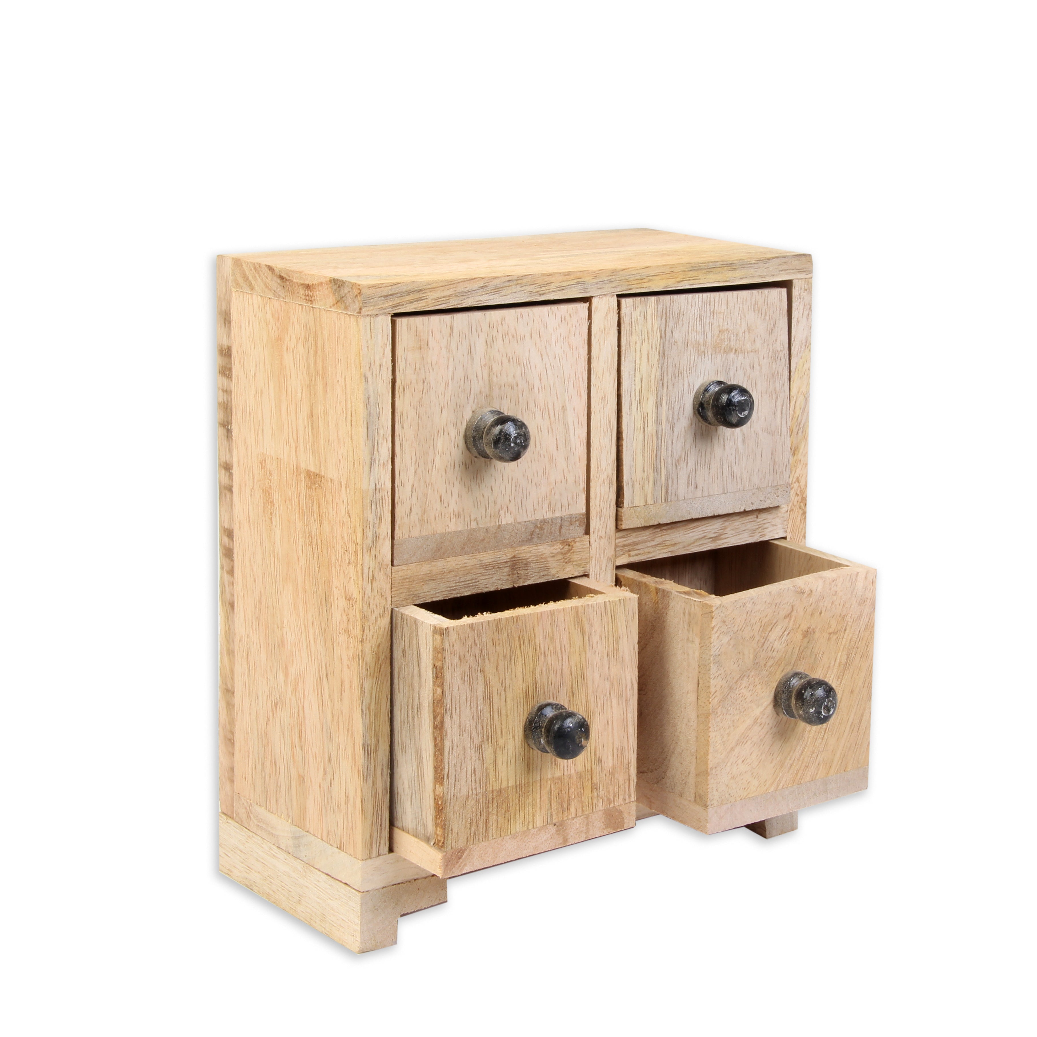 Wooden Chest of Drawers (4 Compartments) 6.5 X 3 X 6inch 1pc