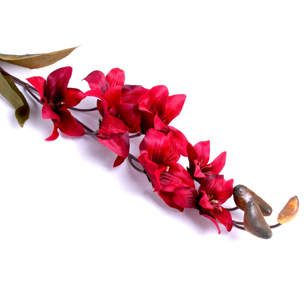 Artificial Flower Orchid Lily Scarlet 26.5Inch