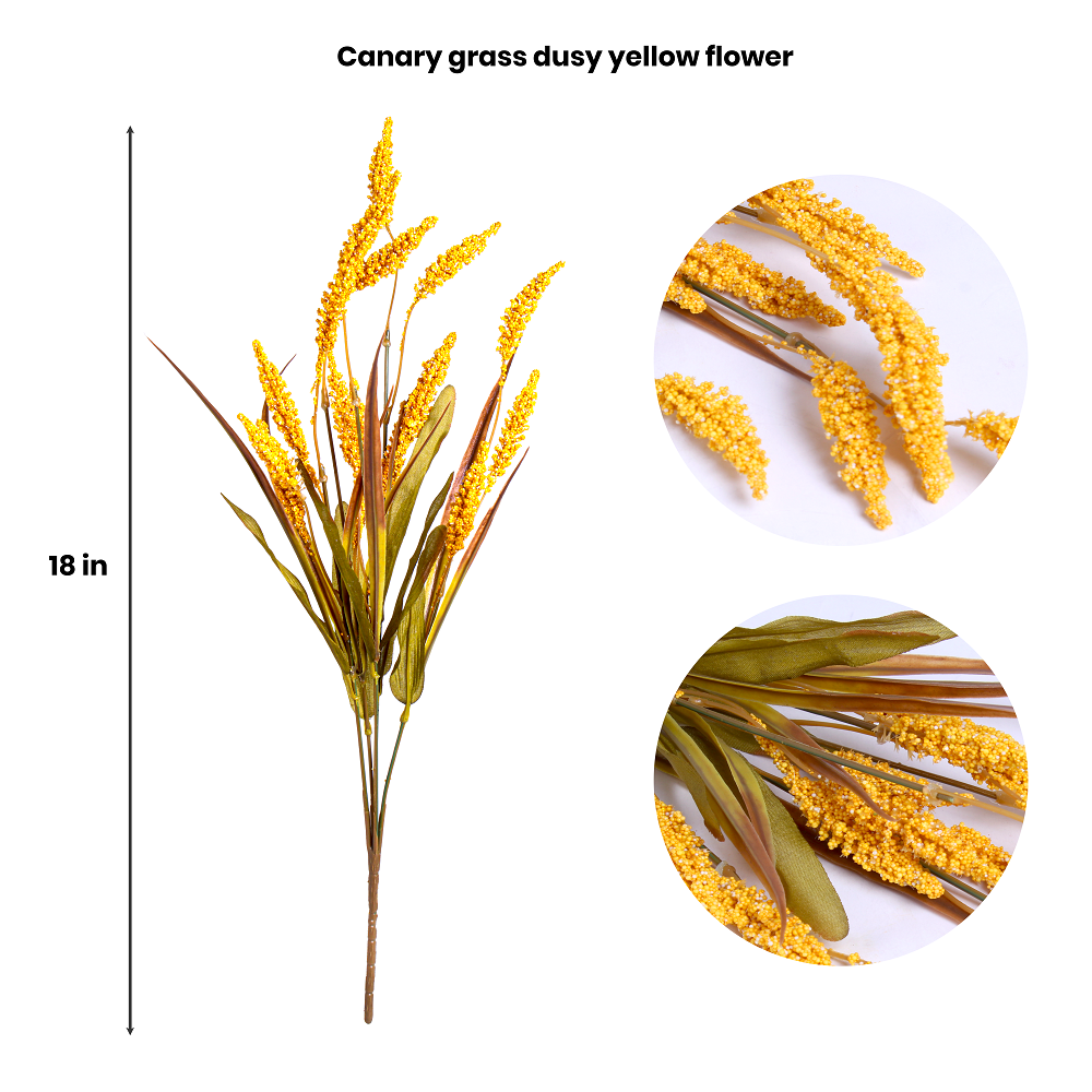 Artificial Flower Canary Grass Dusy Yellow 18Inch