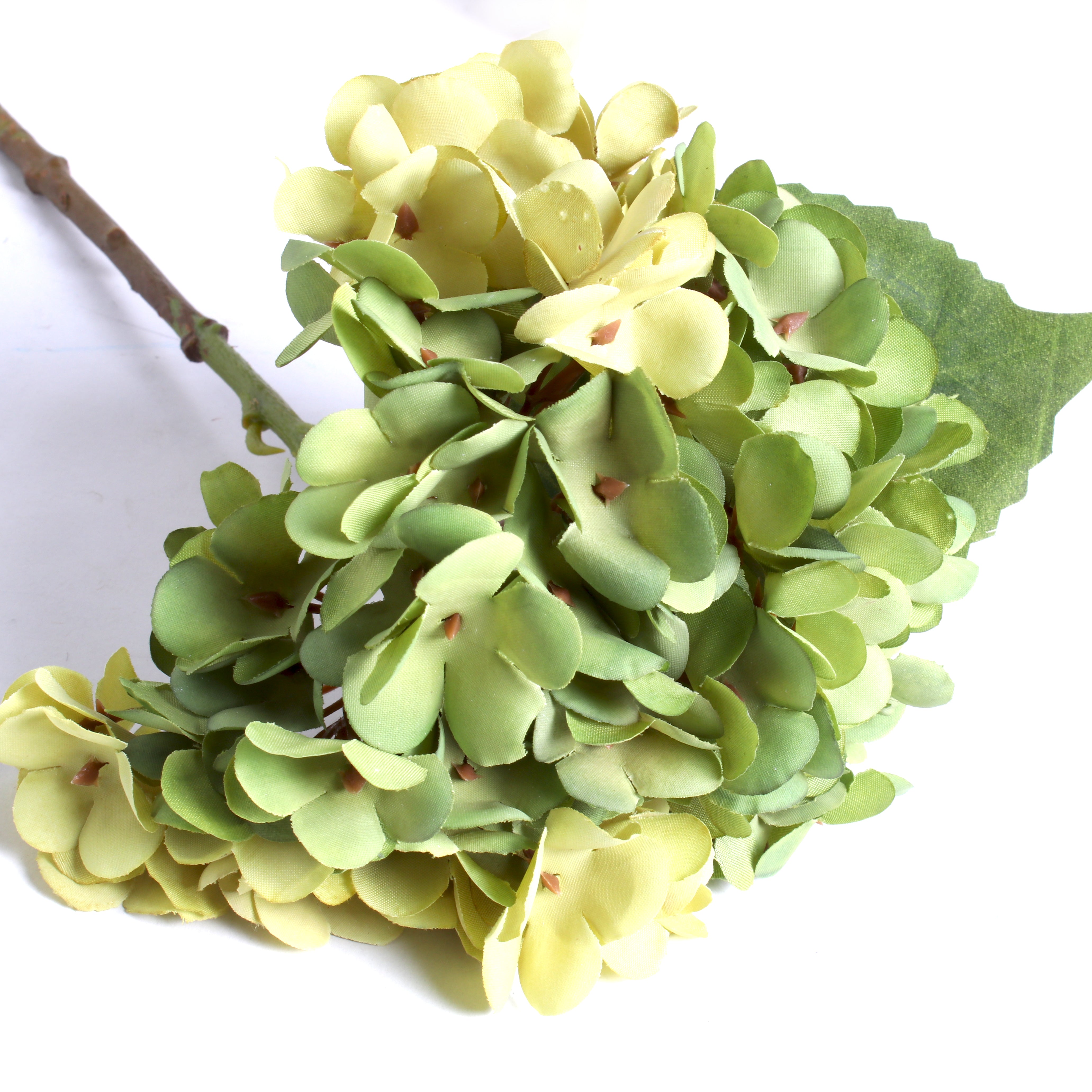Artificial Flower Hydrangea Soft Yellow 14Inch