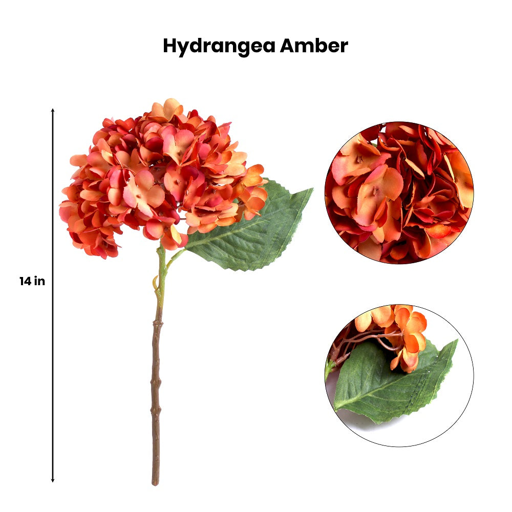 Artificial Flower Hydrangea Amber 14Inch