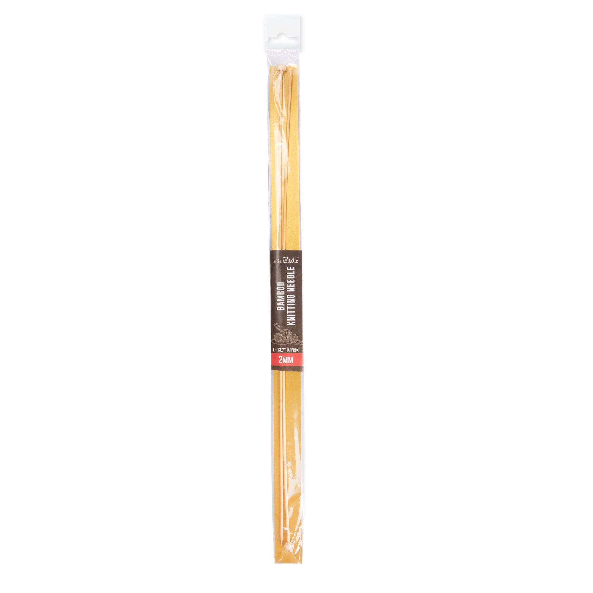 Bamboo Knitting Needles Natural 2mm X 35cm 2pc
