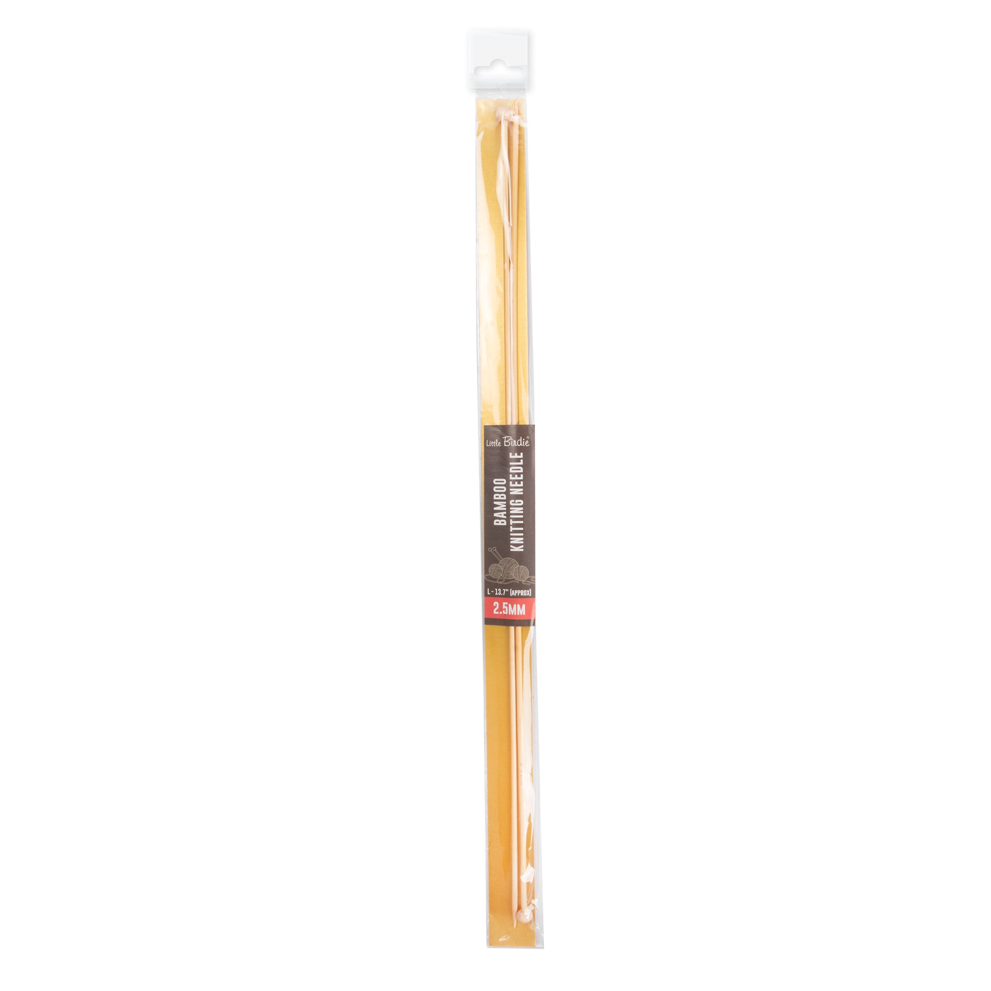 Bamboo Knitting Needles Natural 2.5mm X 35cm 2pc