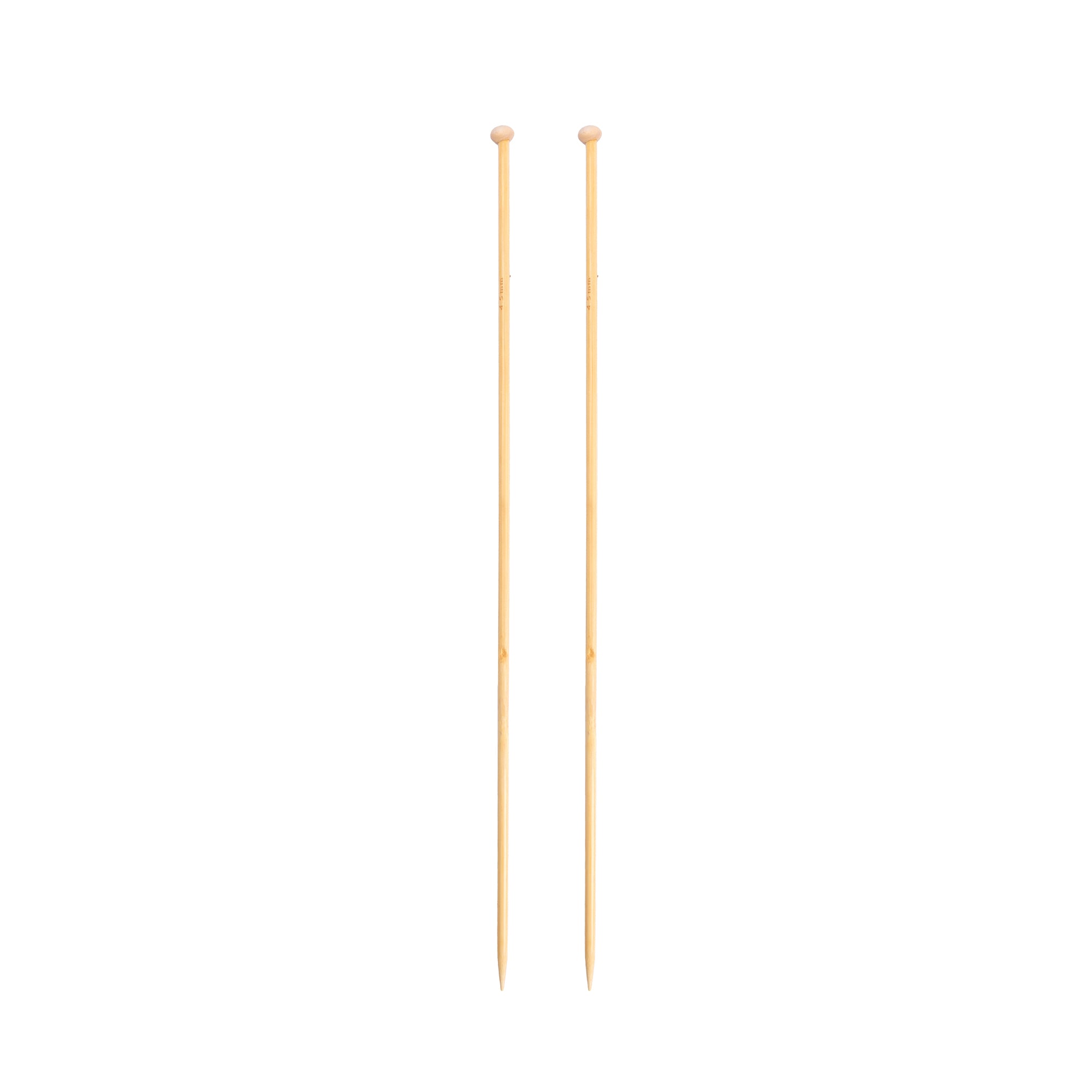 Bamboo Knitting Needles Natural 4.5mm X 35cm 2pc