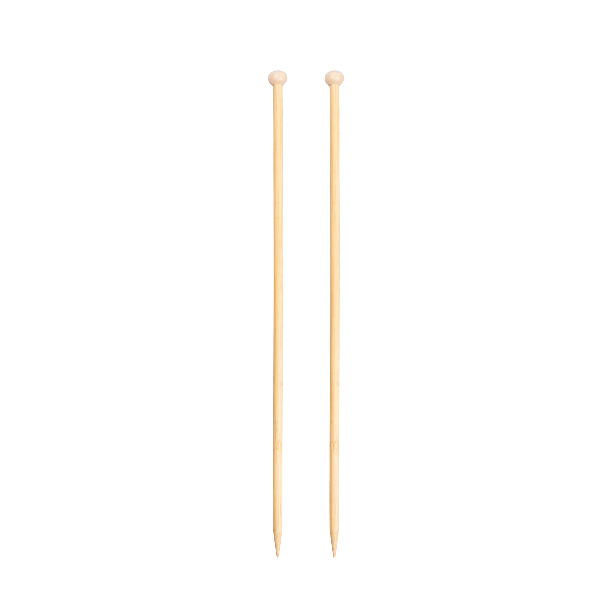 Bamboo Knitting Needles Natural 6.5mm X 35cm 2pc