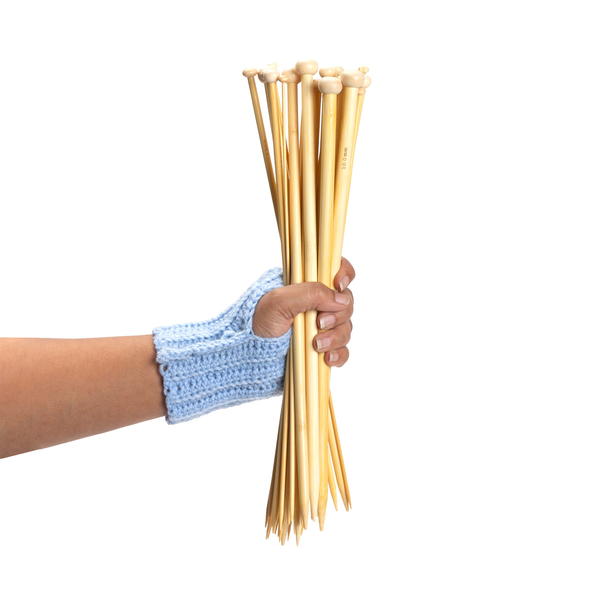 Bamboo Knitting Needles Natural 6.5mm X 35cm 2pc