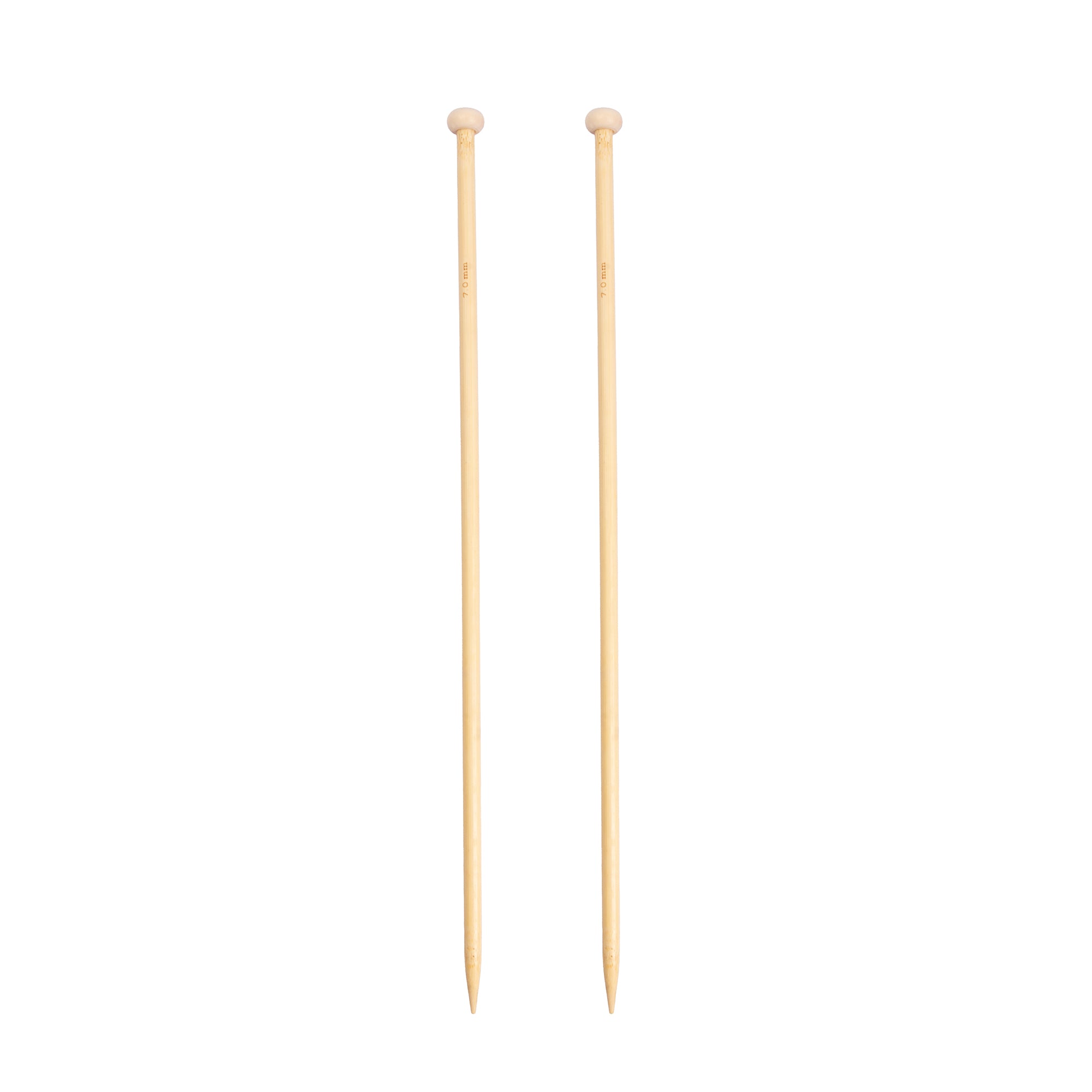 Bamboo Knitting Needles Natural 7mm X 35cm 2pc