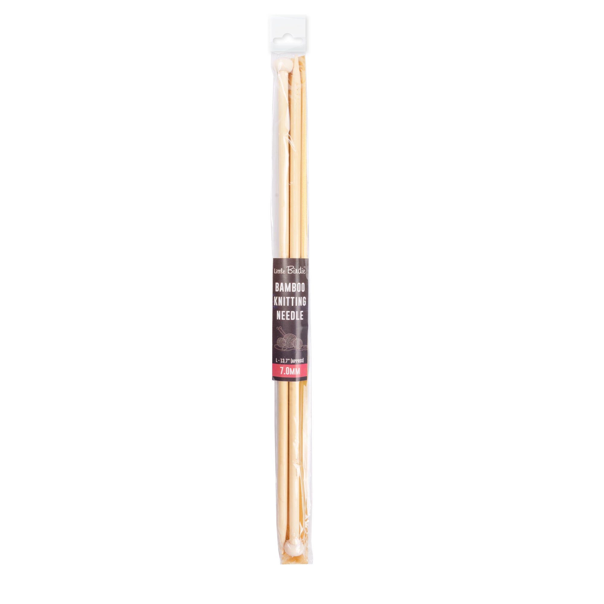 Bamboo Knitting Needles Natural 7mm X 35cm 2pc