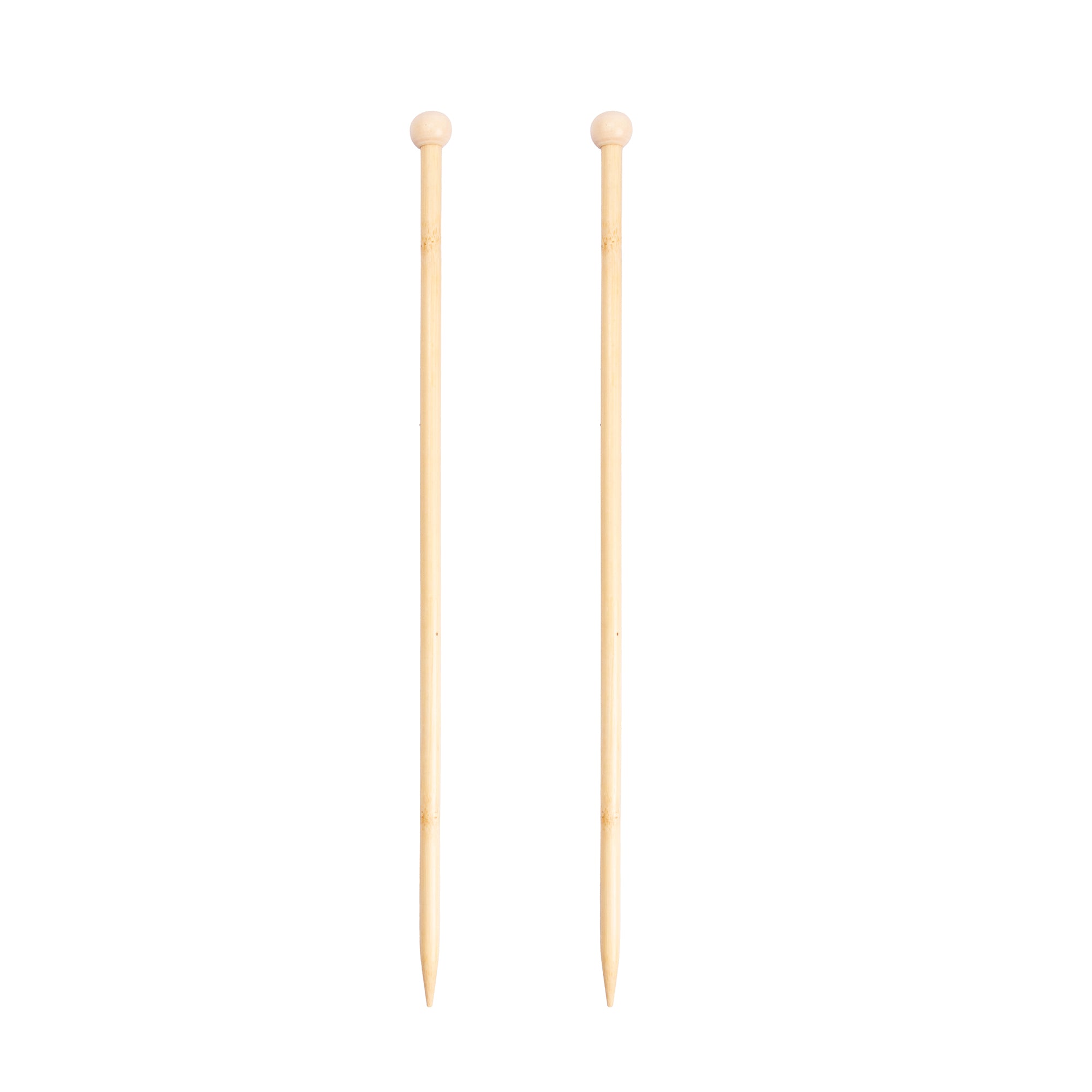 Bamboo Knitting Needles Natural 8mm X 35cm 2pc