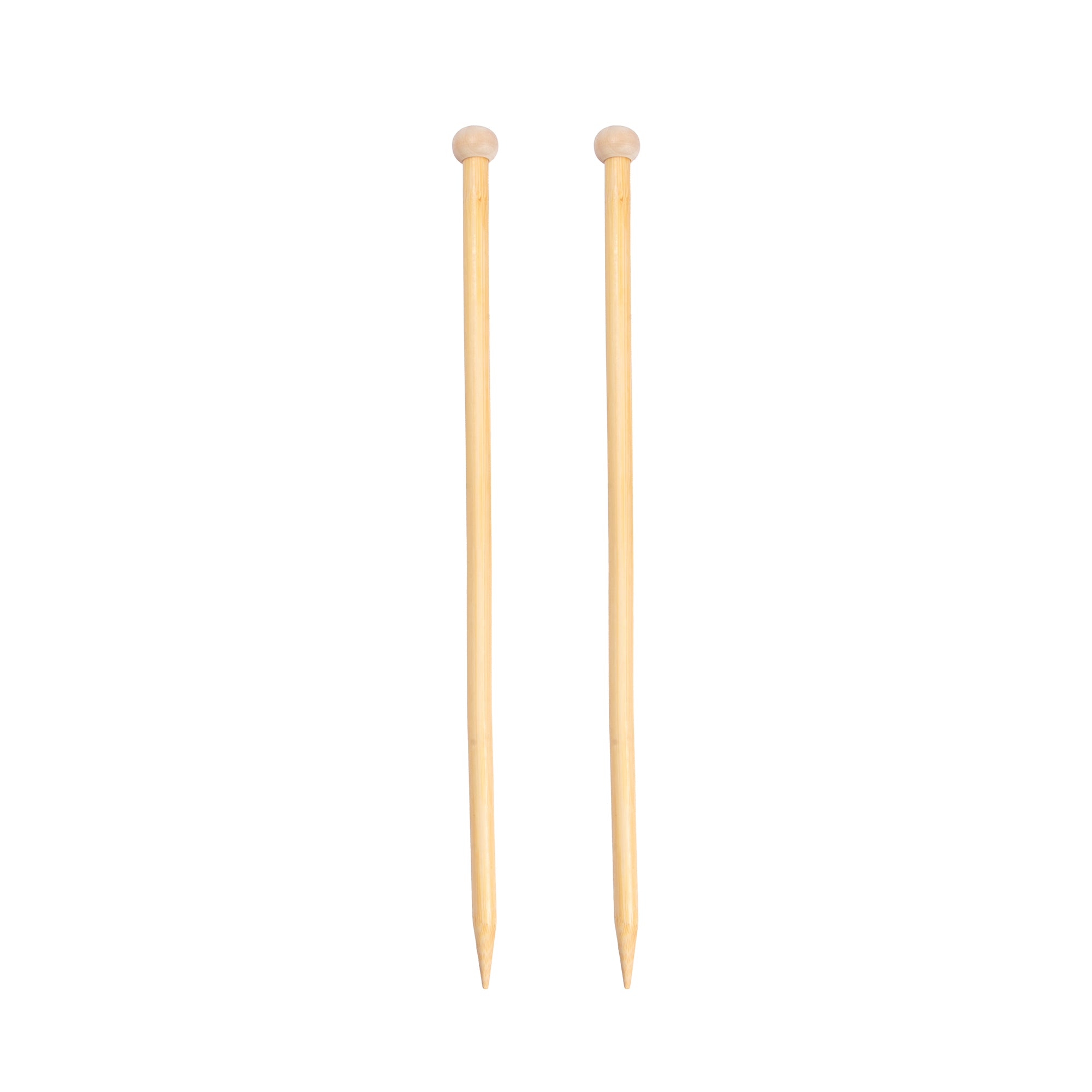 Bamboo Knitting Needles Natural 10mm X 35cm 2pc