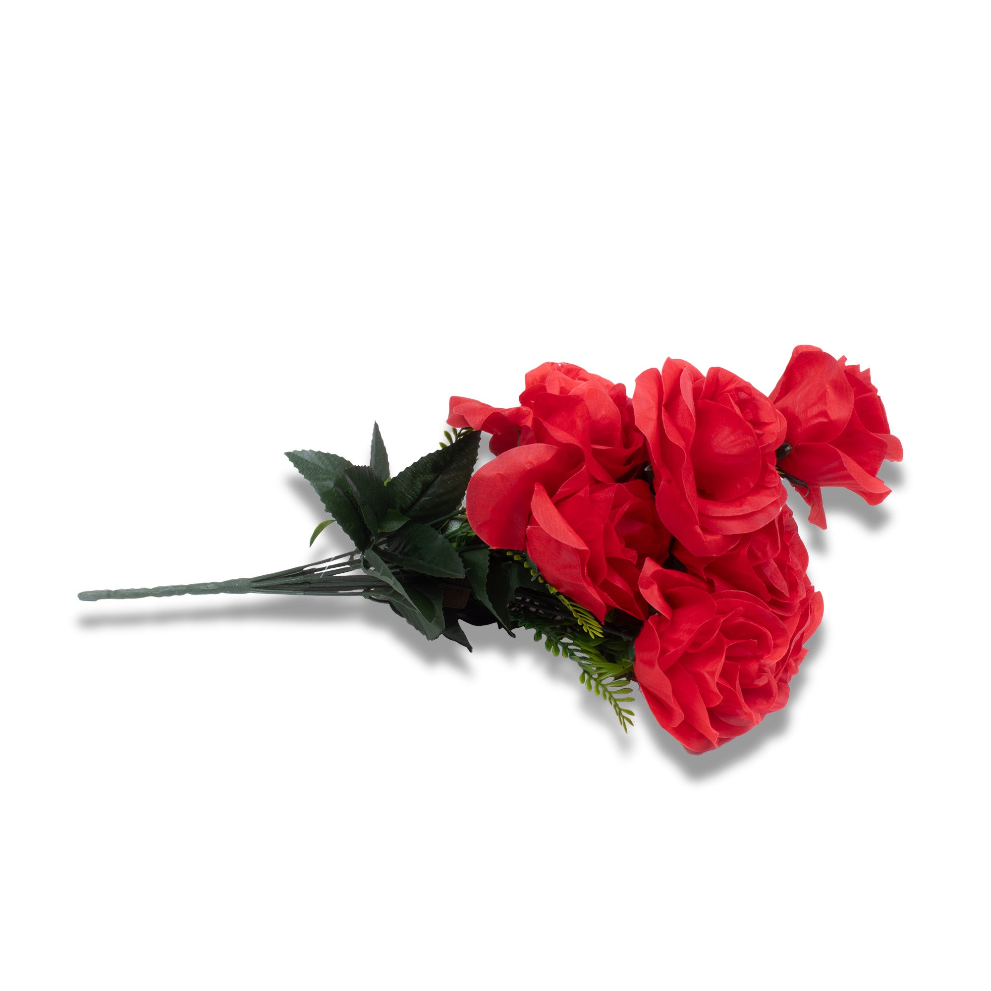 Artificial Flower Rose Bunch Red 17inch 1Sprig