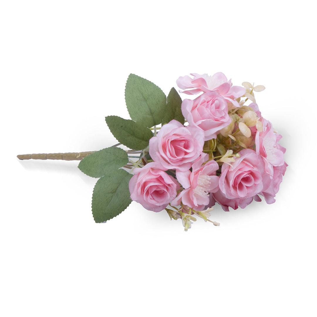Artificial Flower Bonica Rose Pink 12inch 1Sprig