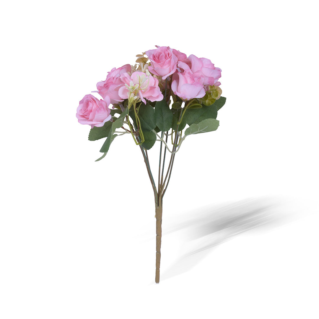 Artificial Flower Bonica Rose Pink 12inch 1Sprig