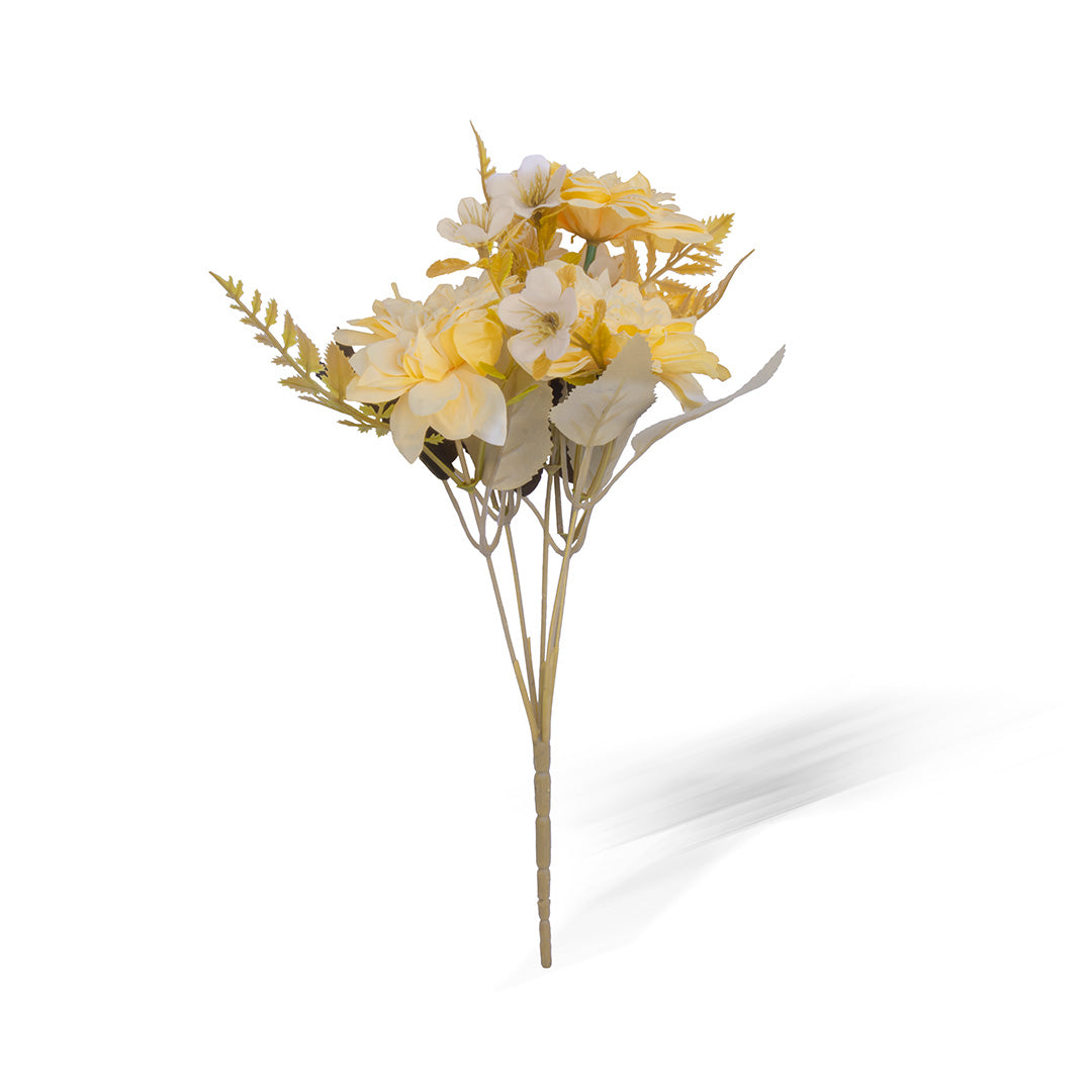 Artificial Flower Bridal Bouquet yellow 12inch 1Sprig