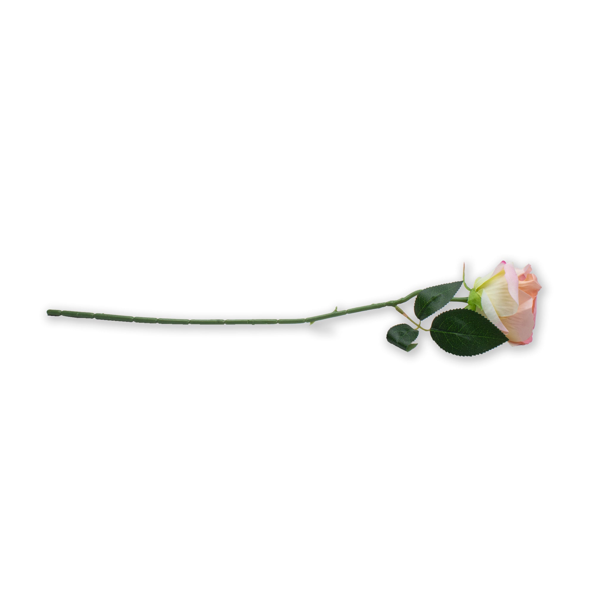 Artificial Flower Rose Pink and Yellow 20inch 1Stem