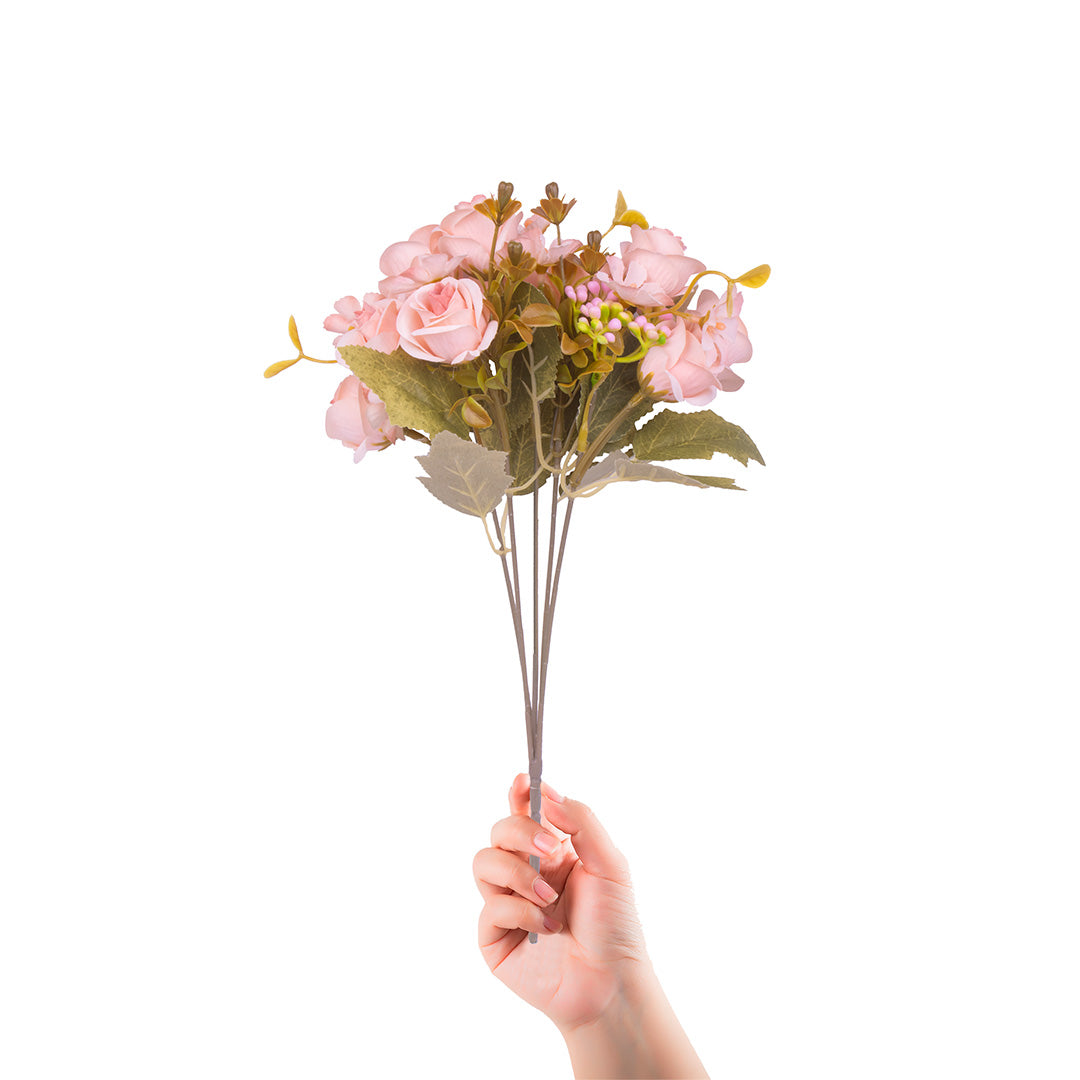 Artificial Flower Ashley Rose Peach 11inch 1Sprig