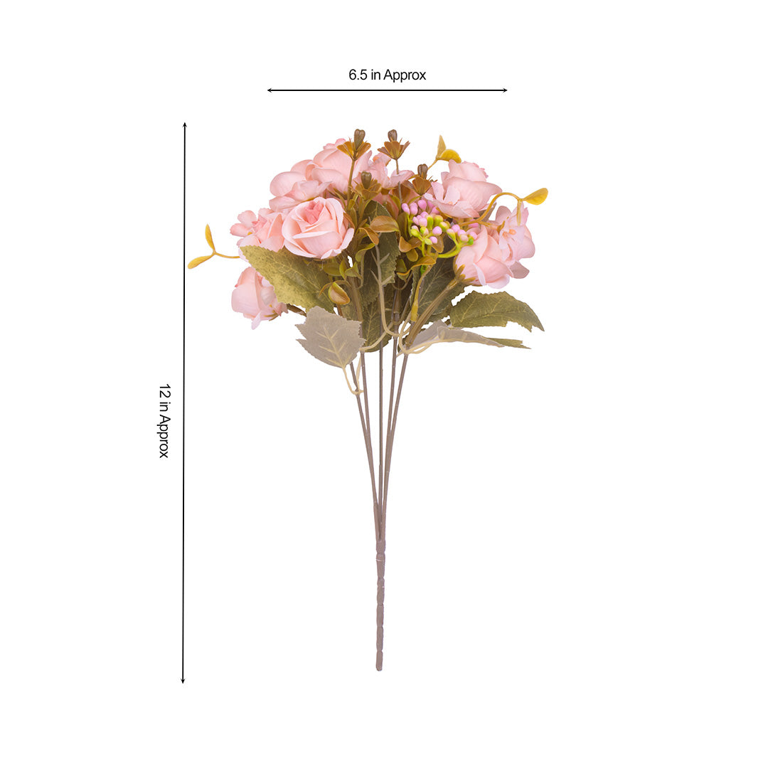 Artificial Flower Ashley Rose Peach 11inch 1Sprig