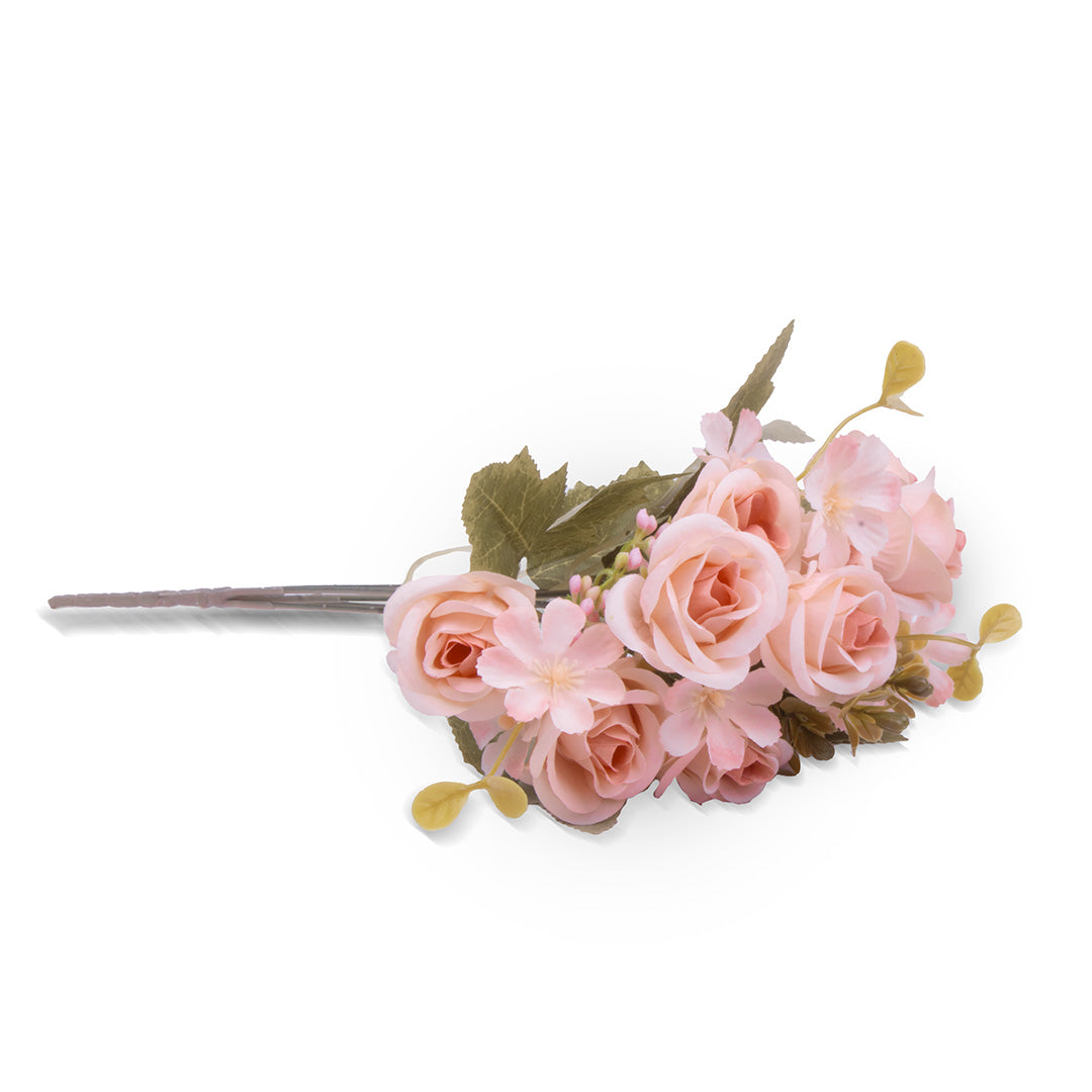 Artificial Flower Ashley Rose Peach 11inch 1Sprig