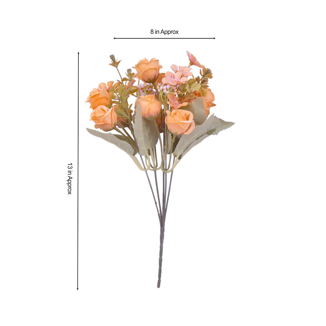 Artificial Flower Ashley Rose Light Orange 11inch 1Sprig