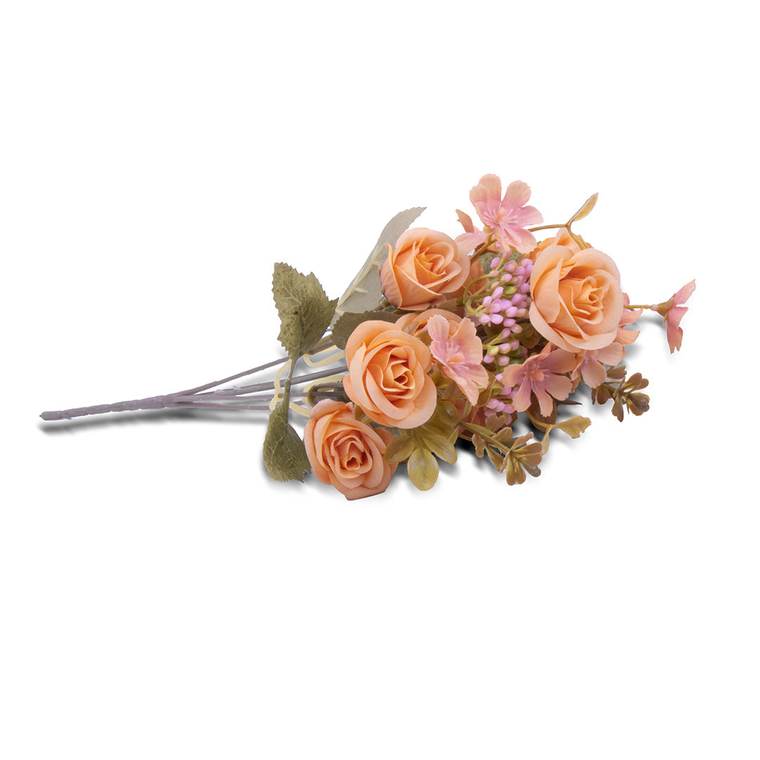Artificial Flower Ashley Rose Light Orange 11inch 1Sprig