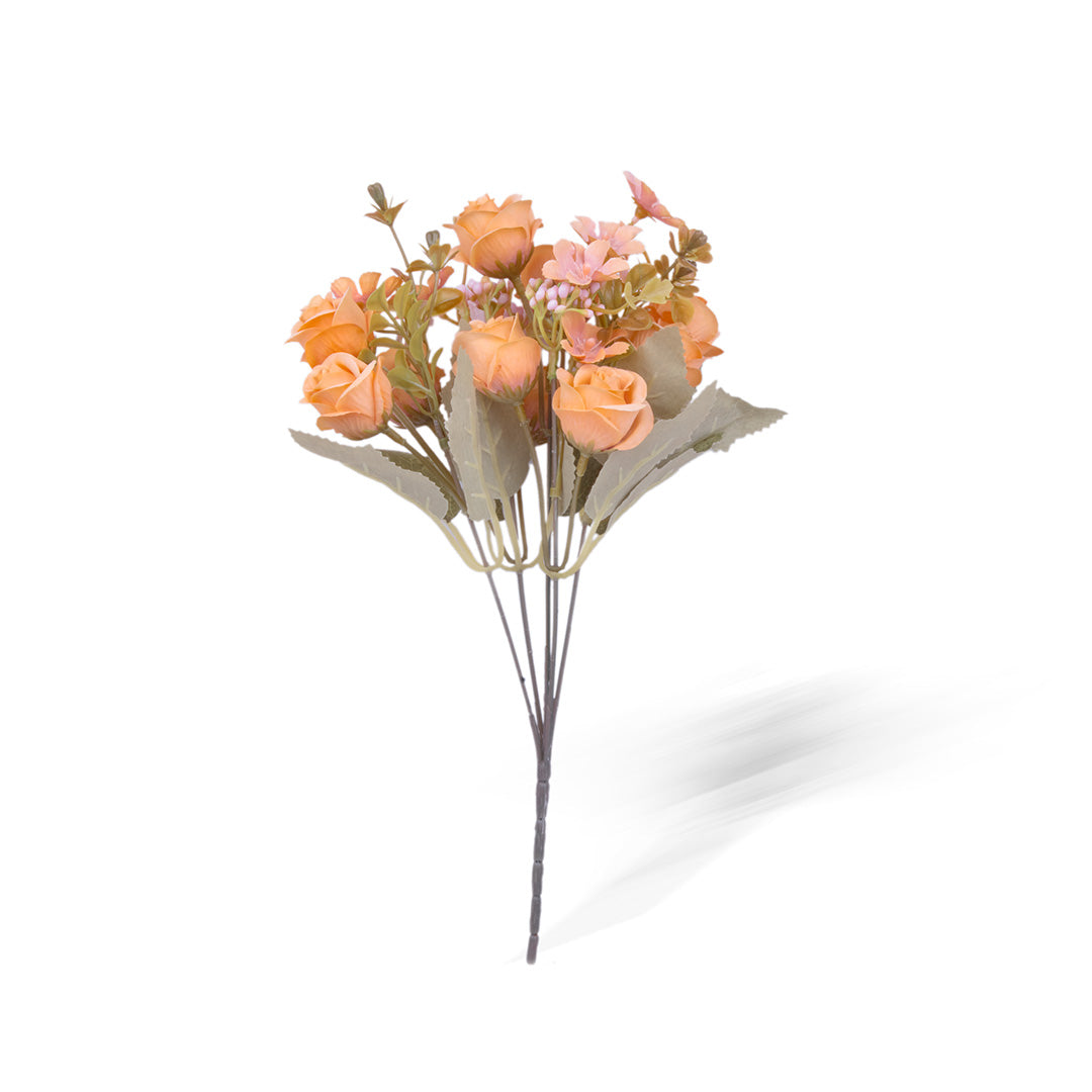 Artificial Flower Ashley Rose Light Orange 11inch 1Sprig