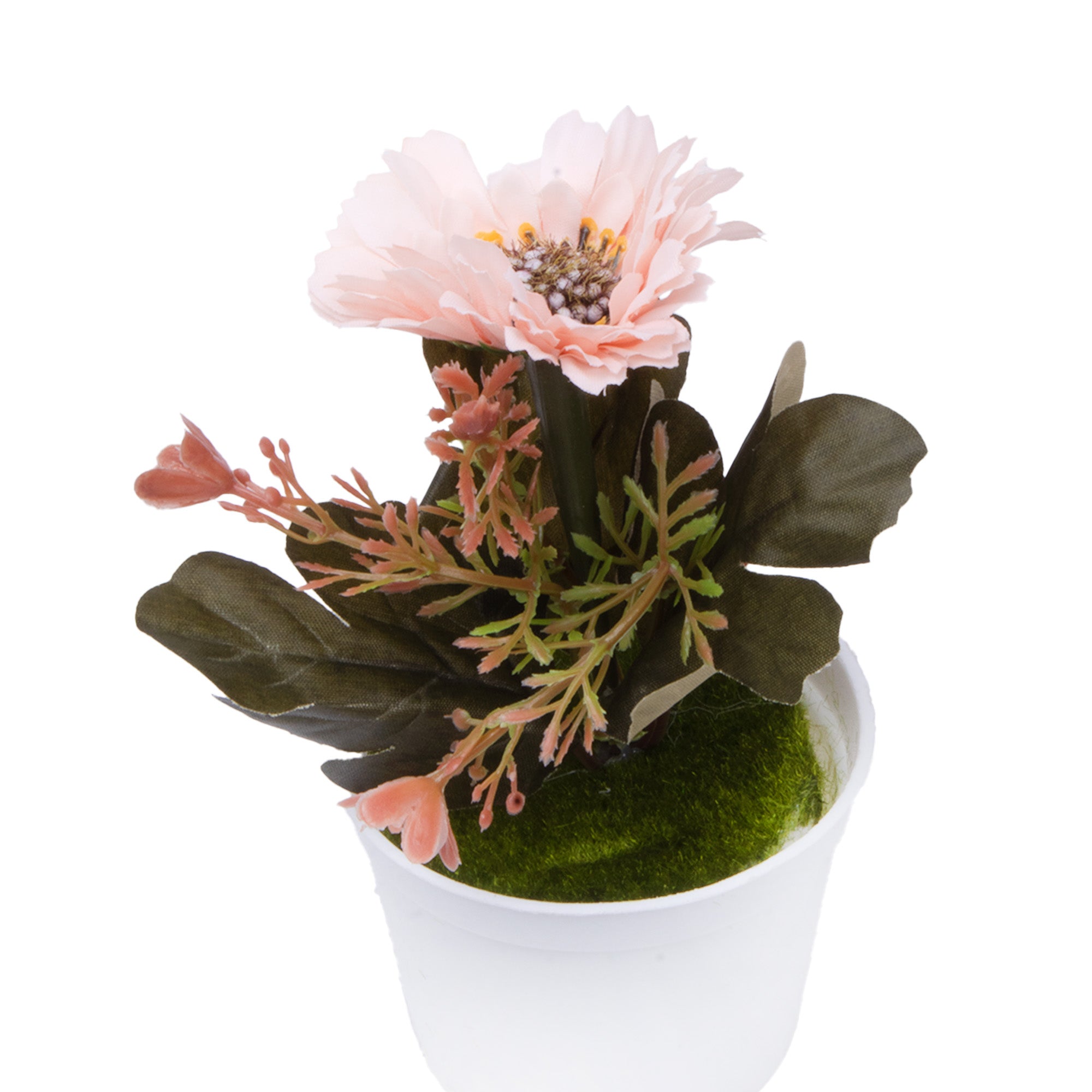 Artificial Flower in Ceramic Pot Peony Light peach 6X4inch 1pc