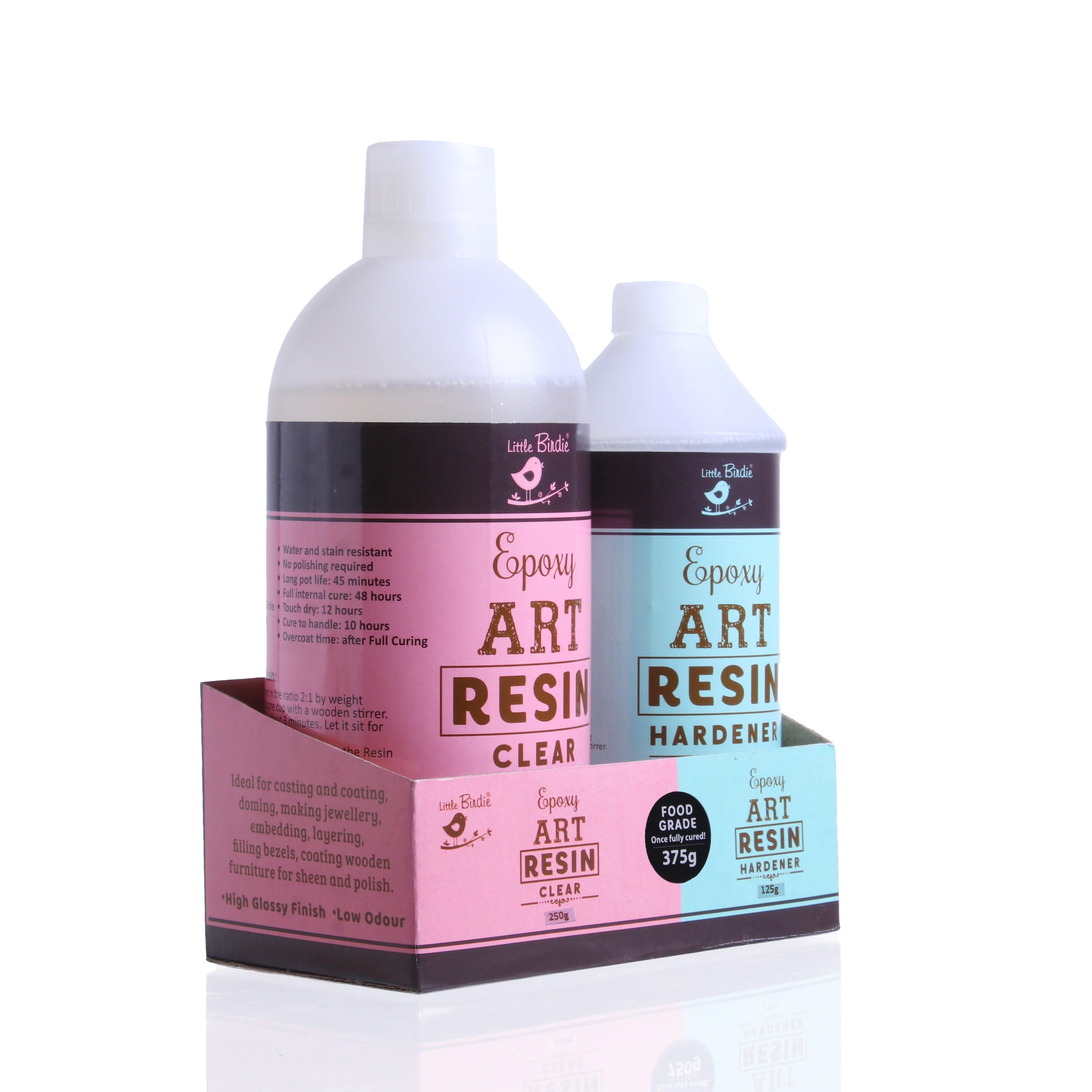 Epoxy Art Resin And Hardener Transparent 375gm Bottle